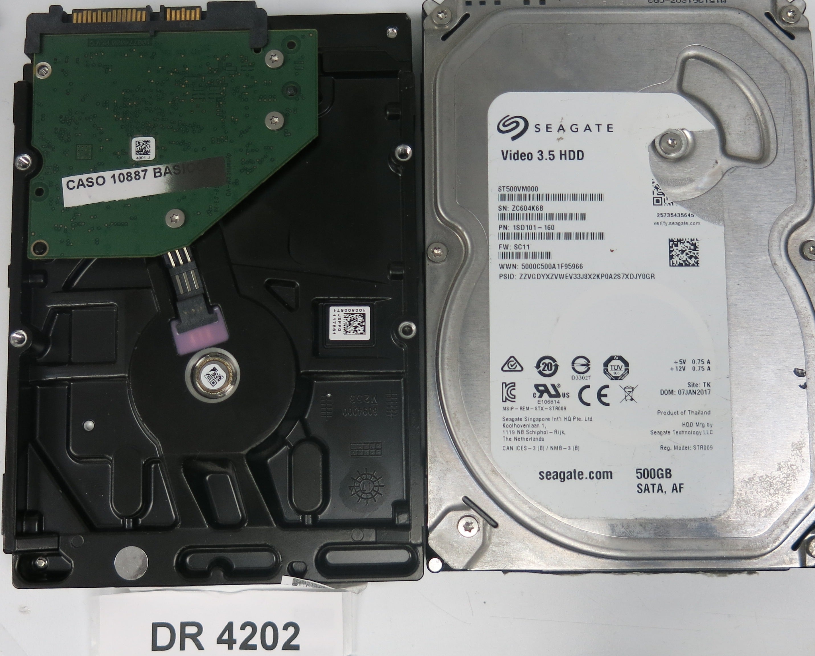 ST500VM000 PCB:  100774000 REV C Serial Number:  ZC604K6B FW: SC11 P/N: 1SD101-160