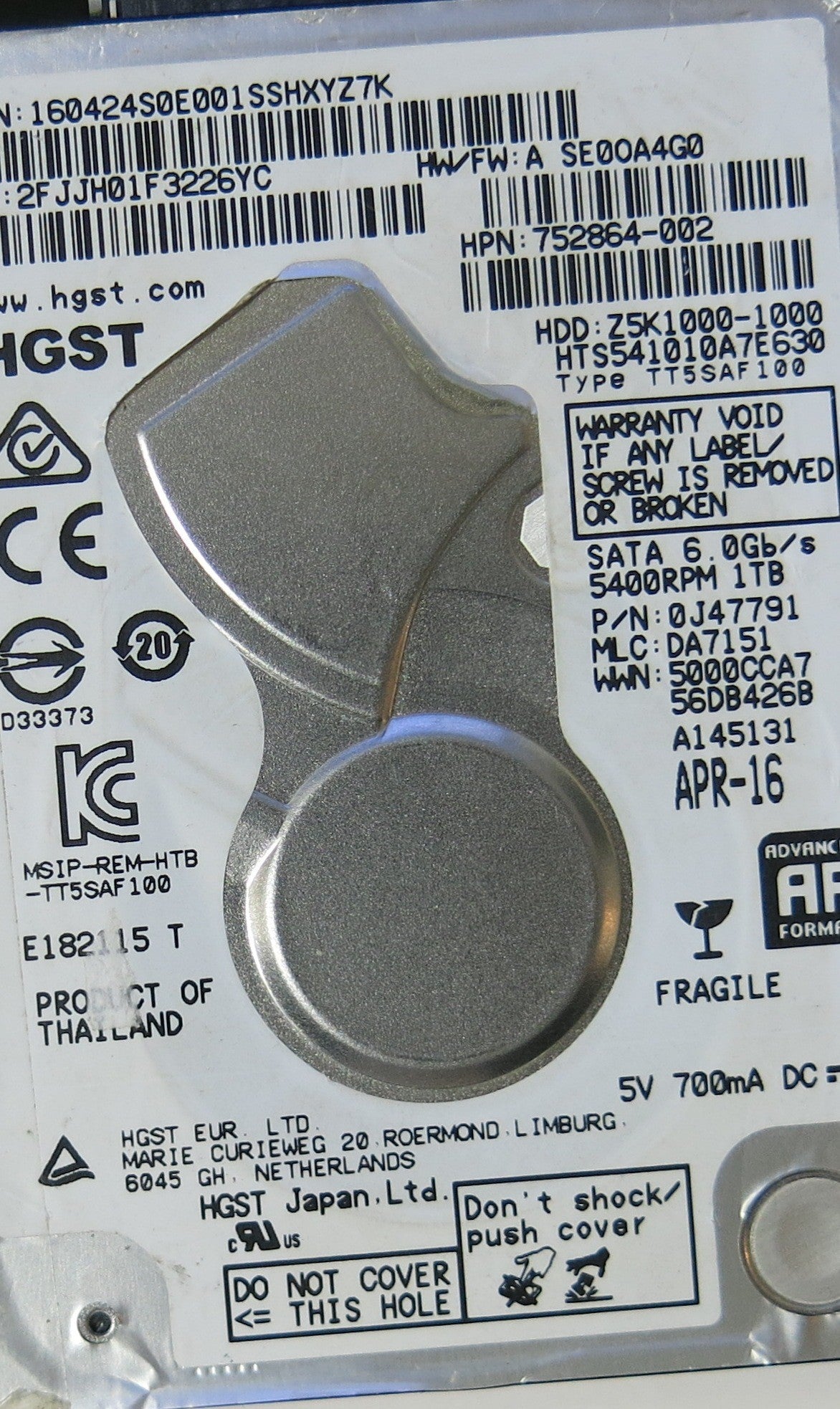 HITACHI HTS541010A7E630,  PCB