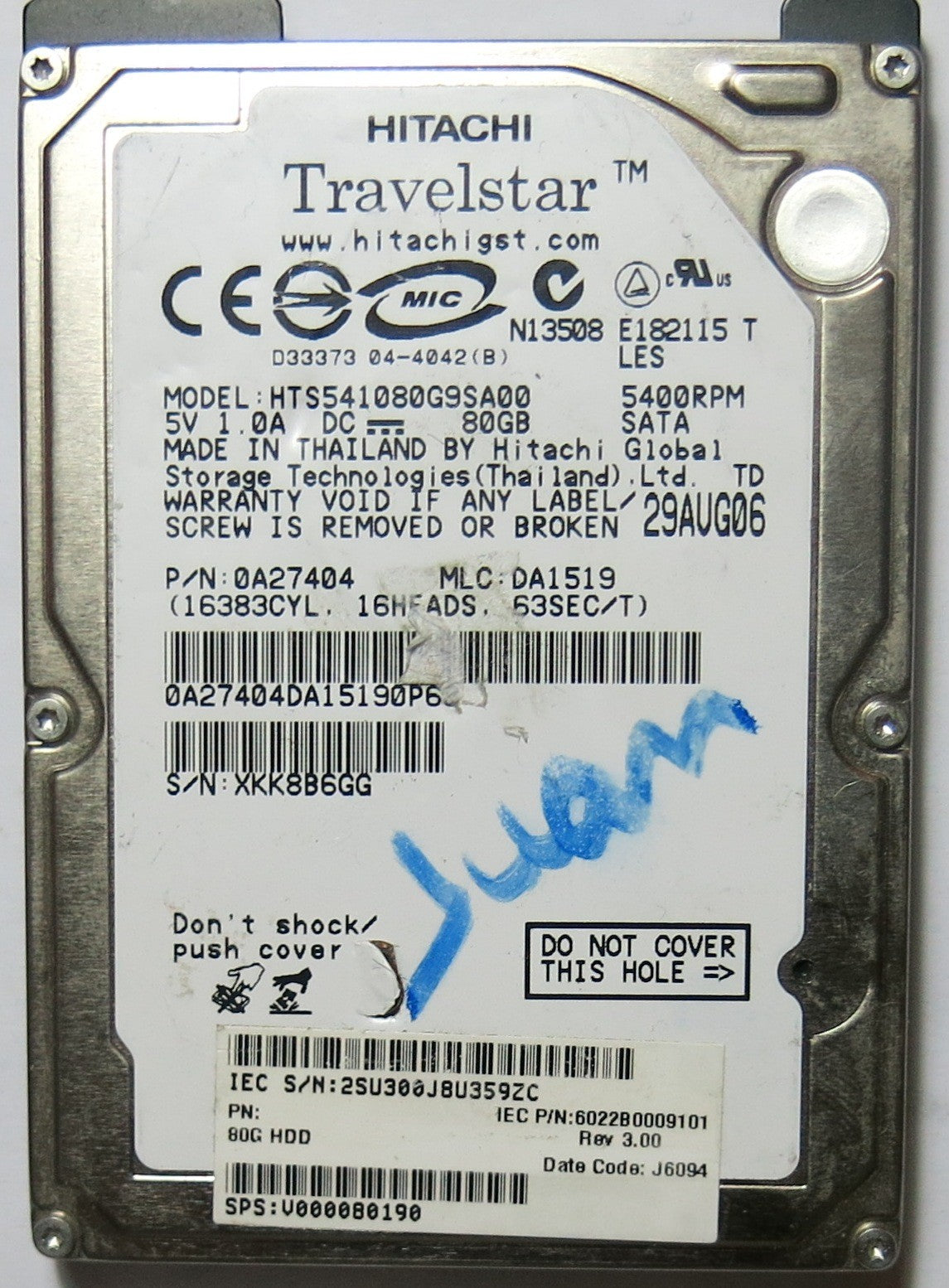 HITACHI HTS541080G9S00,  PCB