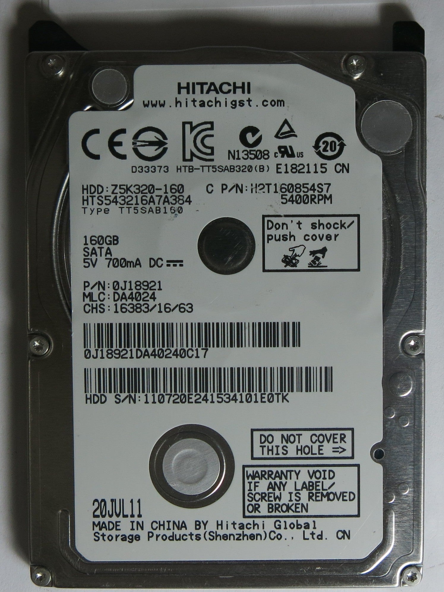 HITACHI HTS543216A7A384 MLC DA4024 220 0A90269 01 PCB