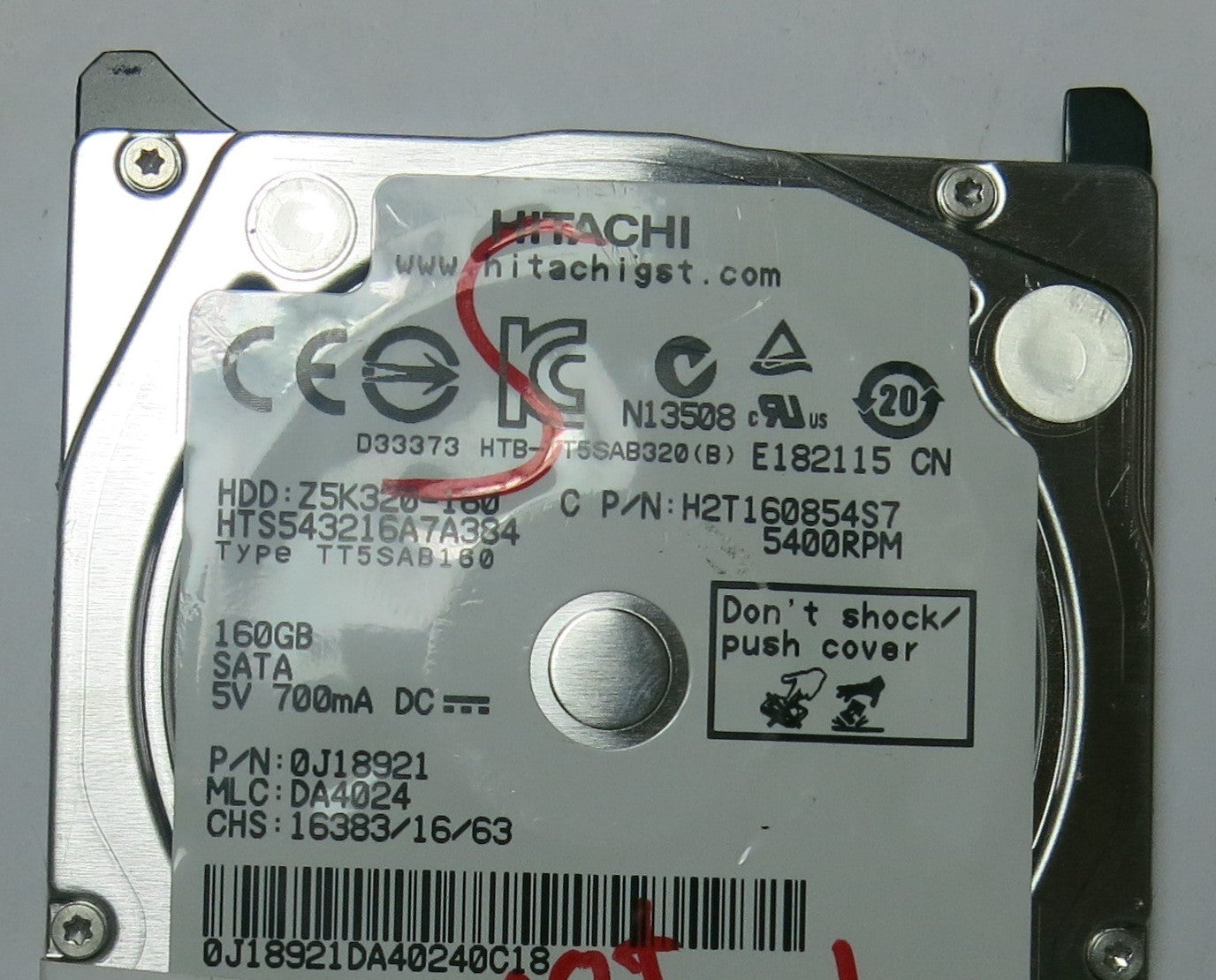 HITACHI HTS543216A7A384 MLC DA4024 220 0A90269 01 PCB