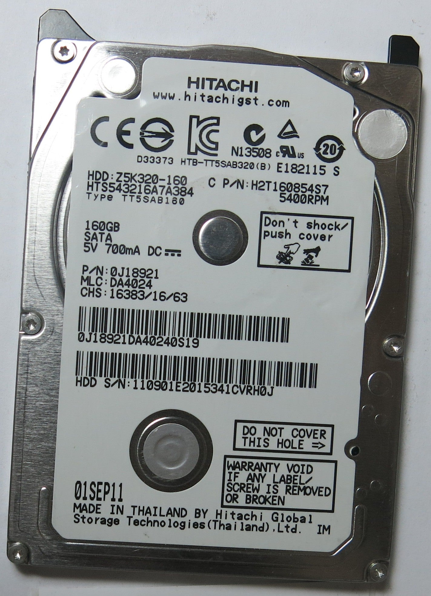 HITACHI HTS543216A7A384 MLC DA4024 220 0A90269 01 PCB