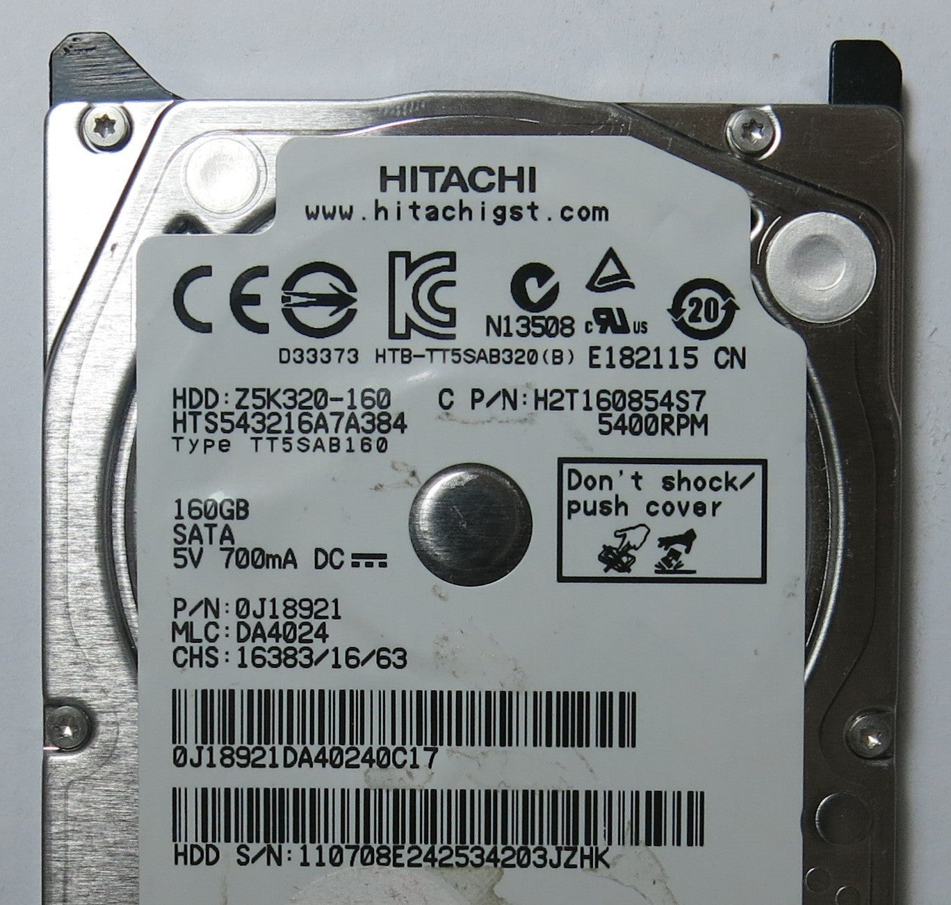 HITACHI HTS543216A7A384 MLC DA4024 220 0A90269 01 PCB