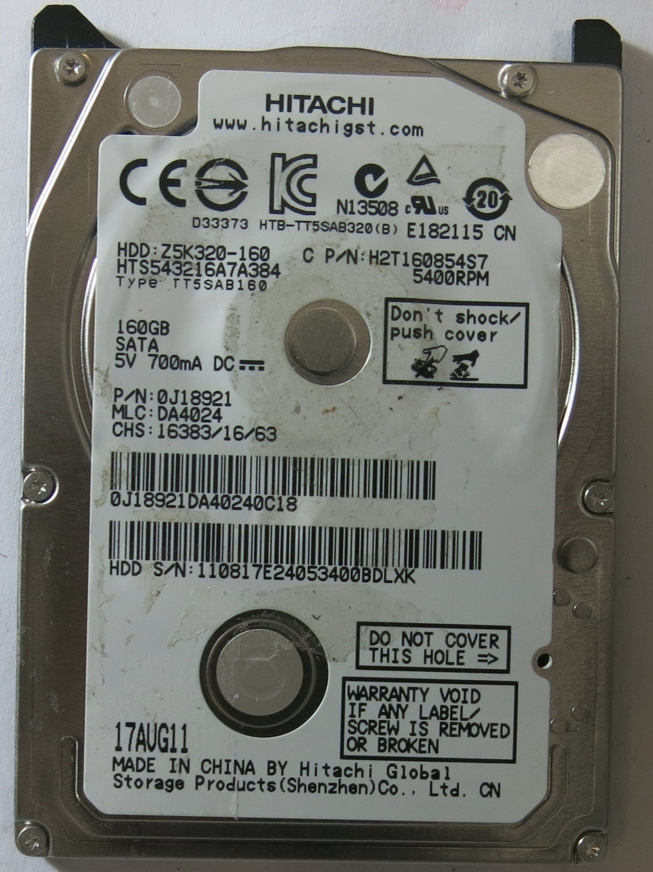 HITACHI HTS543216A7A384 MLC DA4024 220 0A90269 01 PCB