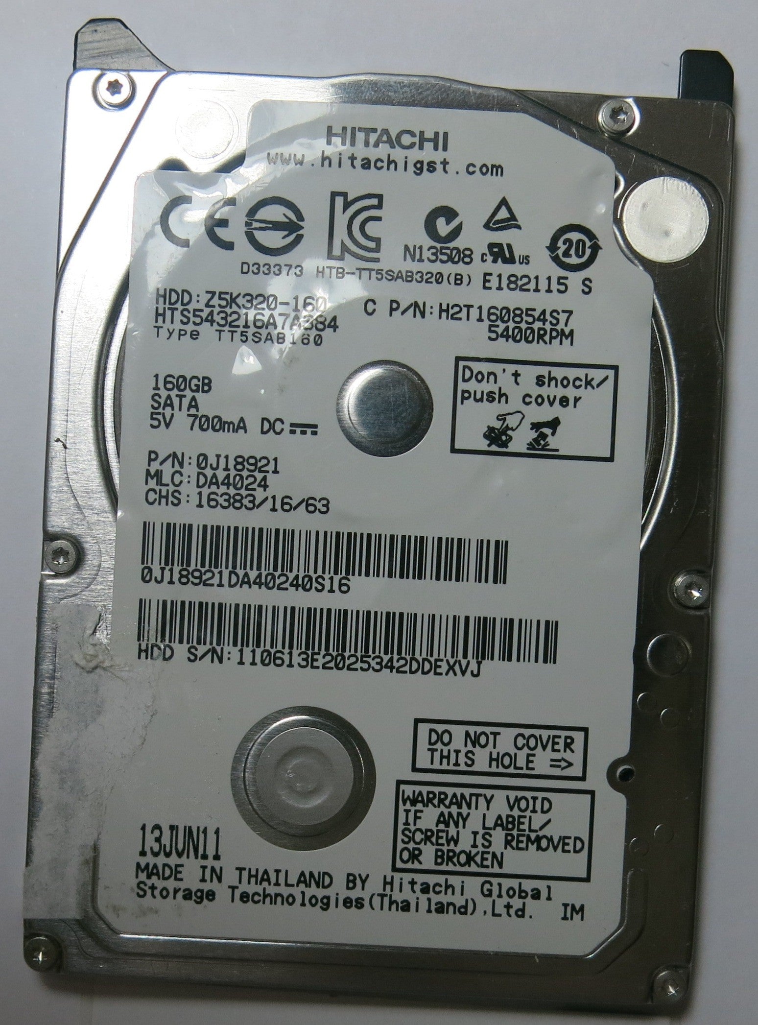 HITACHI HTS543216A7A384 MLC DA4024 220 0A90269 01 PCB