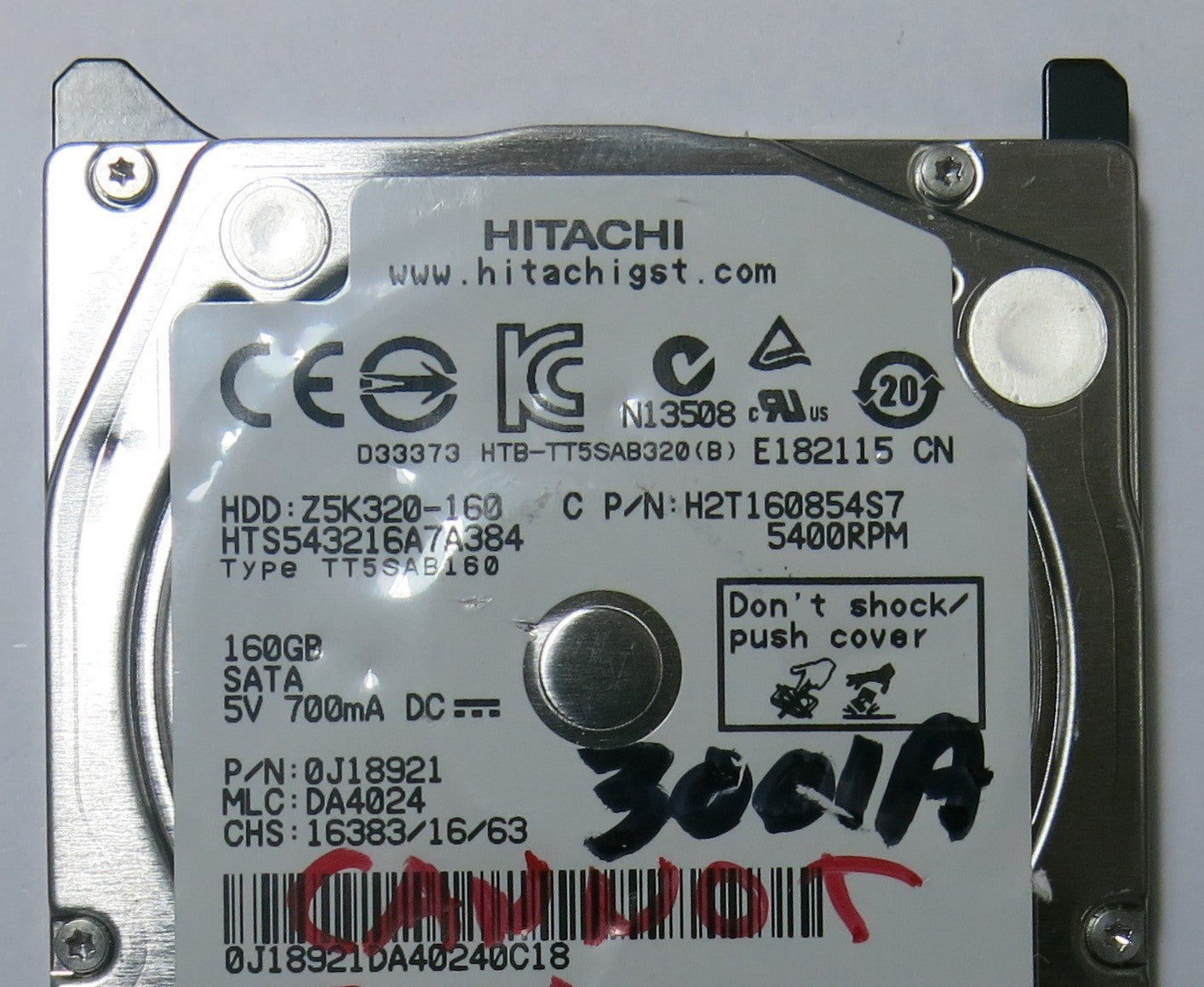 HITACHI HTS543216A7A384 MLC DA4024 220  0A90269 01 PCB