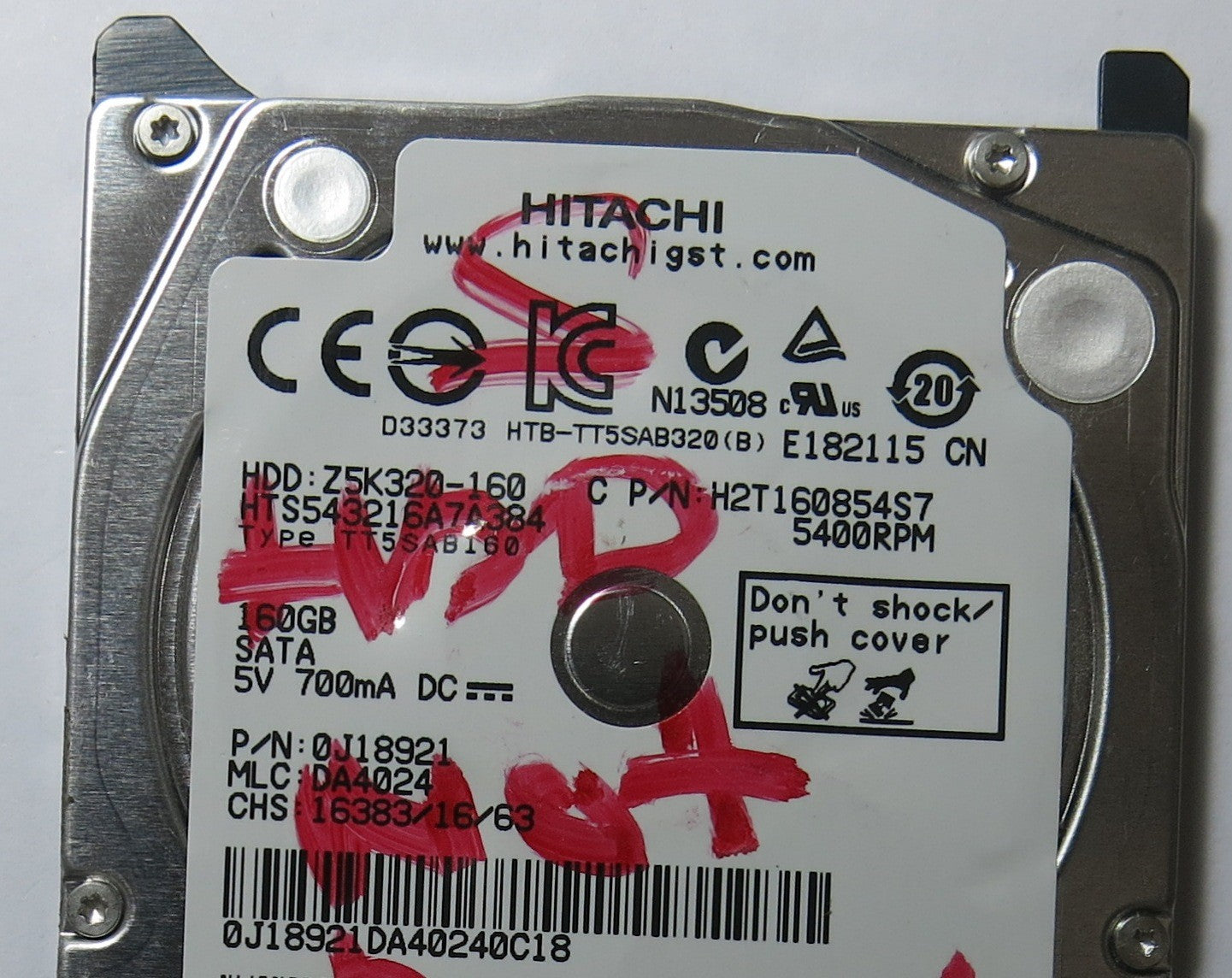 HITACHI HTS543216A7A384 MLC DA4024 220  0A90269 01 PCB
