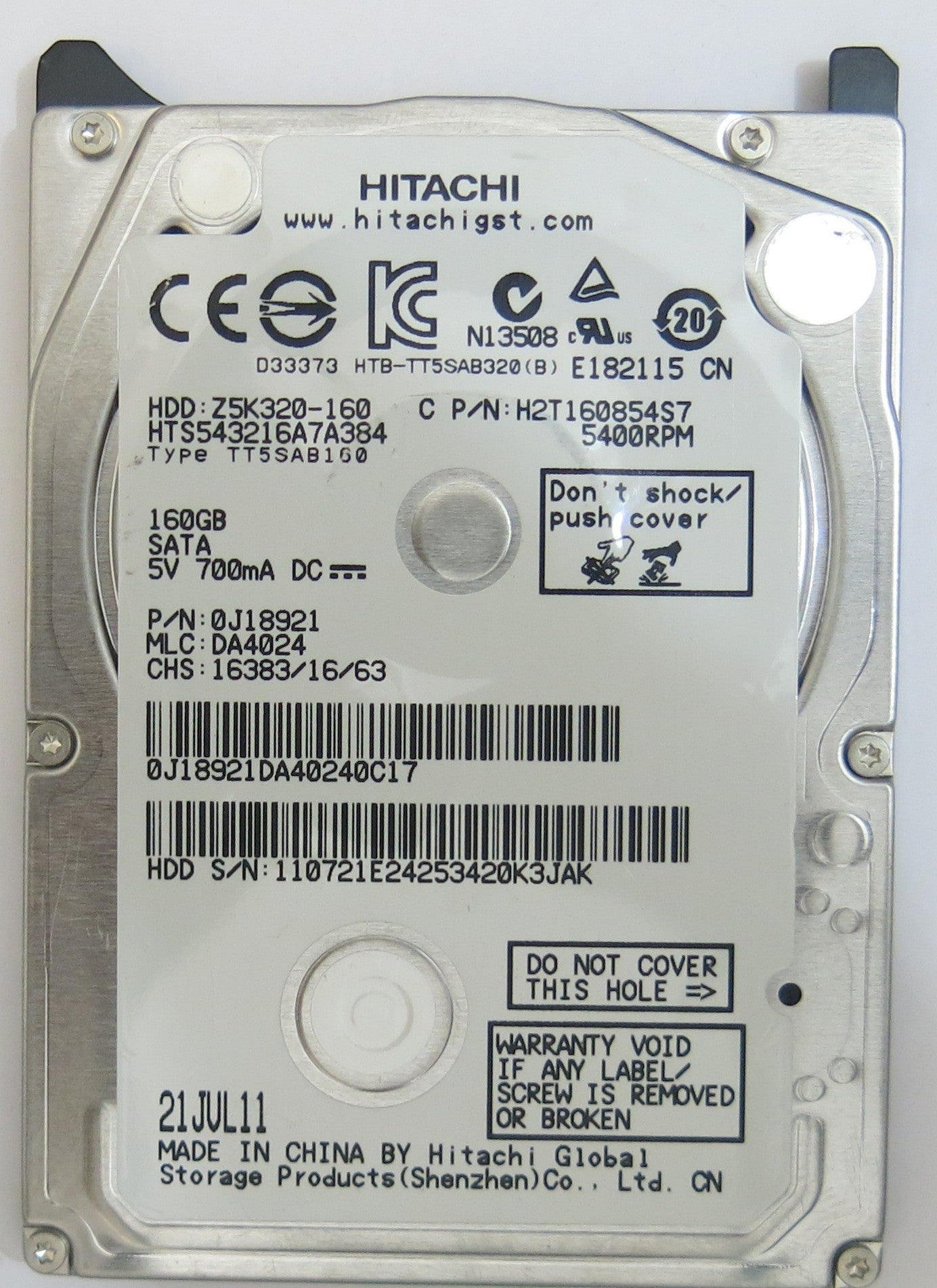 HITACHI HTS543216A7A384 MLC DA4024 220 0A90269 01 PCB