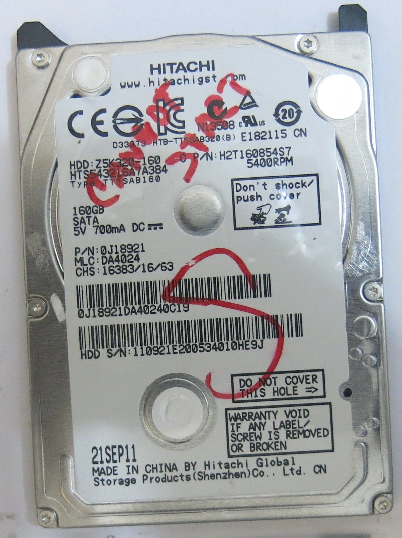 HITACHI HTS543216A7A384 MLC DA4024 220 0A90269 01 PCB