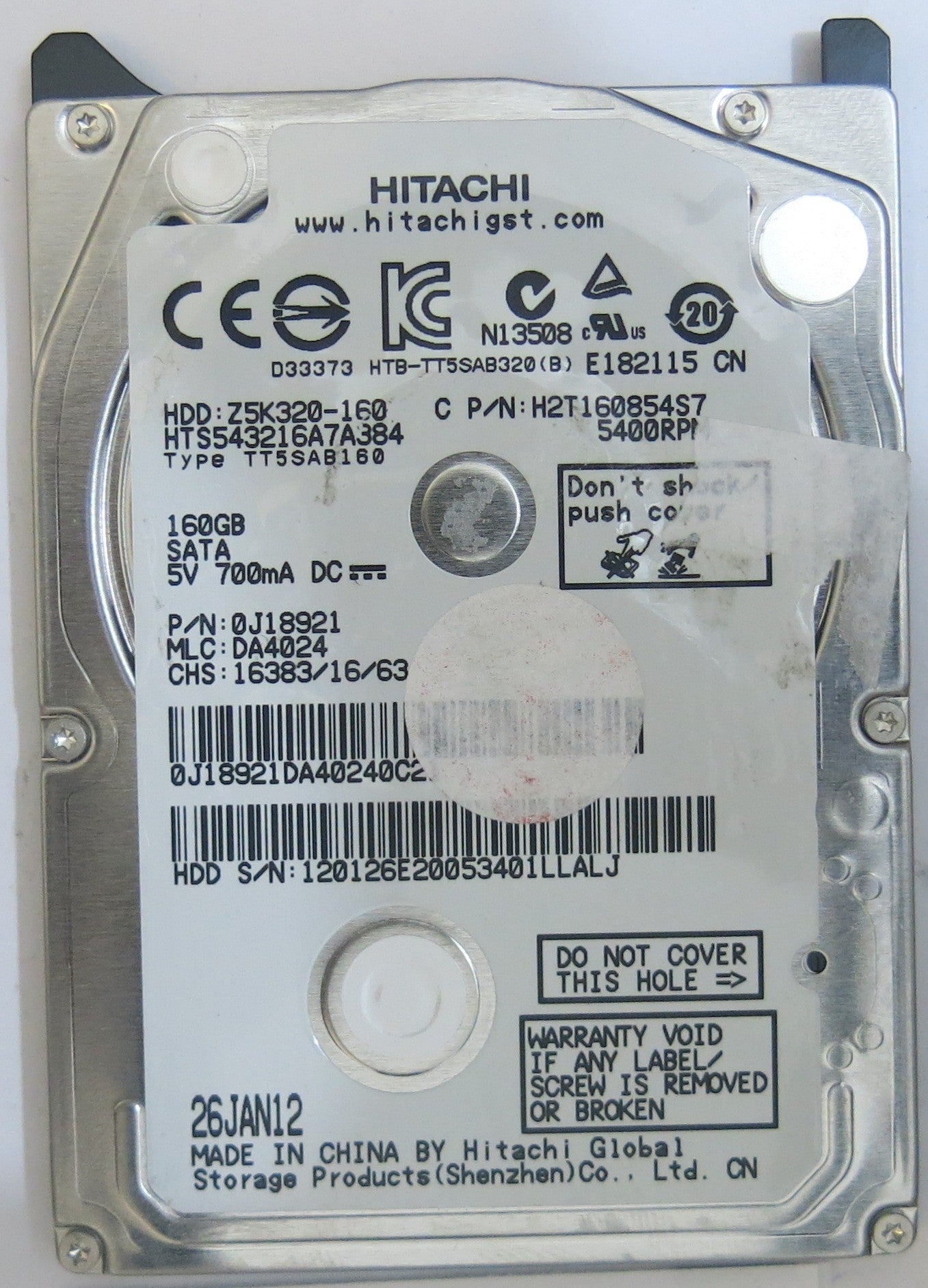 HITACHI HTS543216A7A384 MLC DA4024 220 0A90269 01 PCB