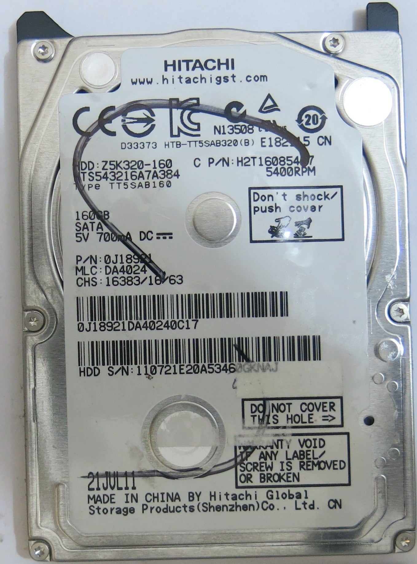 HITACHI HTS543216A7A384 MLC DA4024 220 0A90269 01 PCB