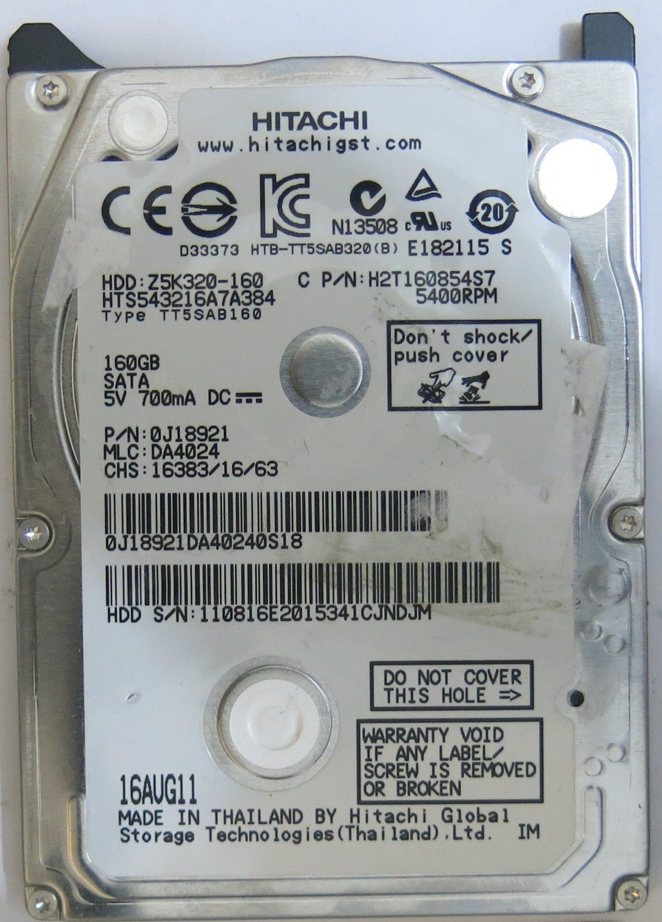 HITACHI HTS543216A7A384 MLC DA4024 220 0A90269 01 PCB
