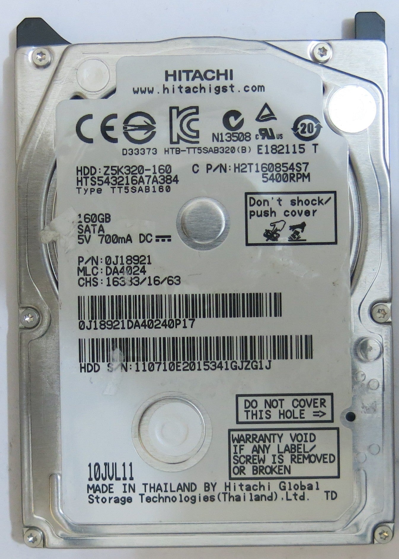 HITACHI HTS543216A7A384 MLC DA4024 220 0A90269 01 PCB