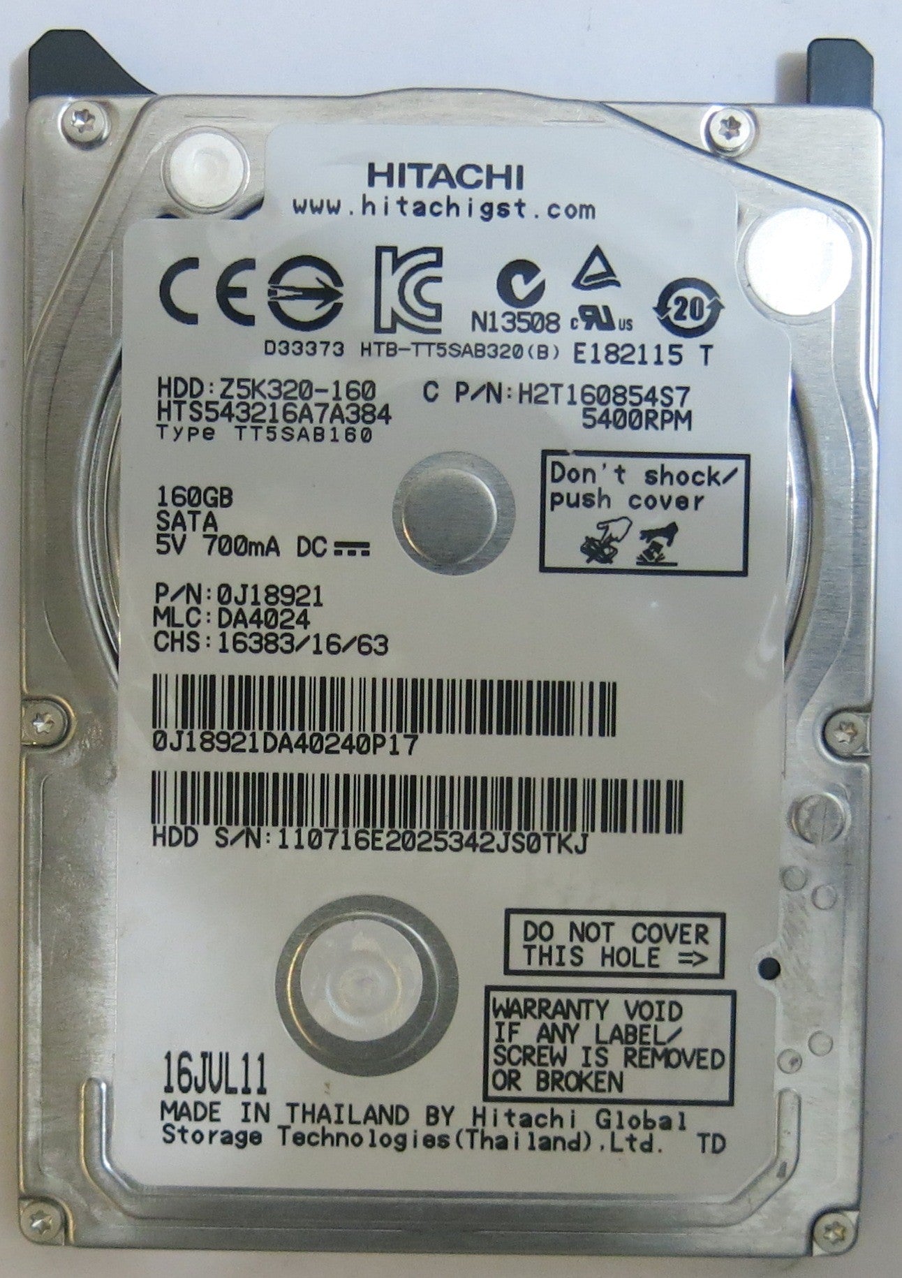 HITACHI HTS543216A7A384 MLC DA4024 220 0A90269 01 PCB