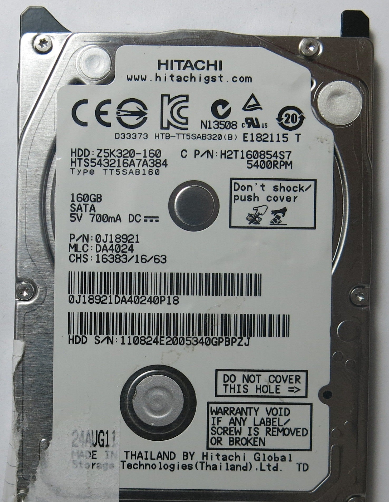 HITACHI HTS543216A7A384 MLC DA4024 795211383140 PCB