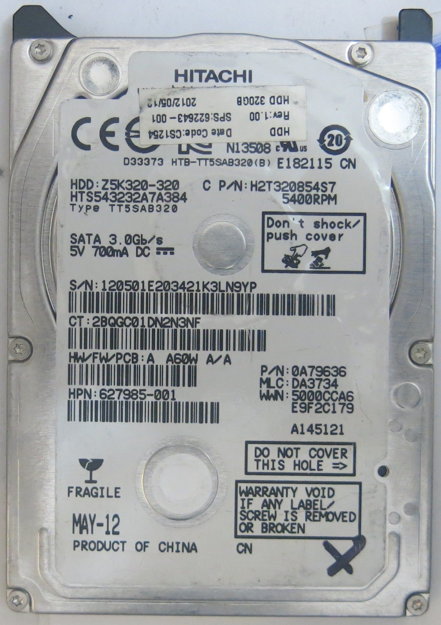 HITACHI HTS543232A7A384 MLC DA3734 220 0A90269 01 PCB