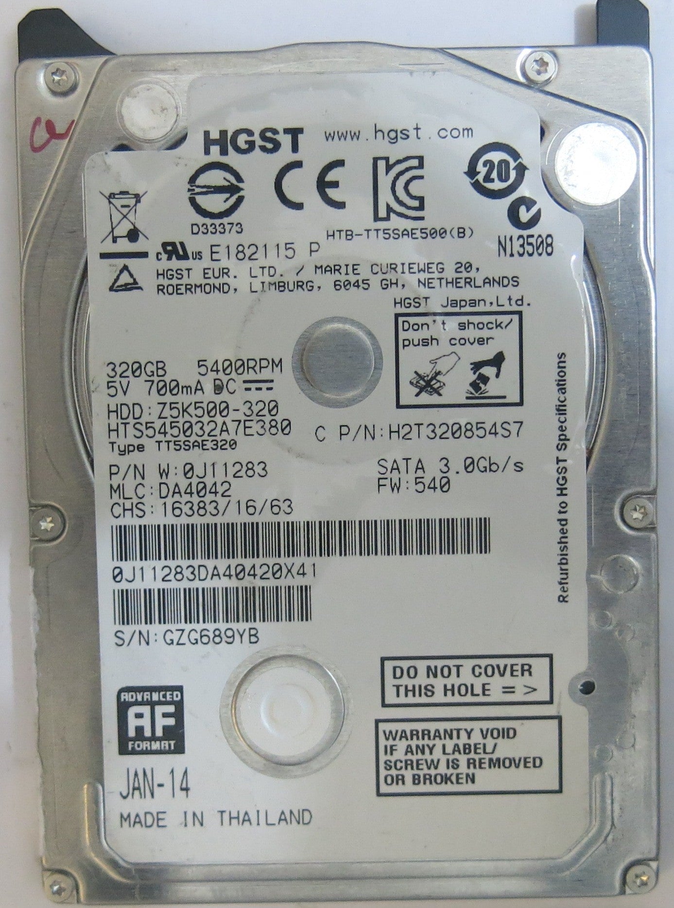 HITACHI HTS545032A7E380 MLC DA4042 220 0A90269 01 PCB