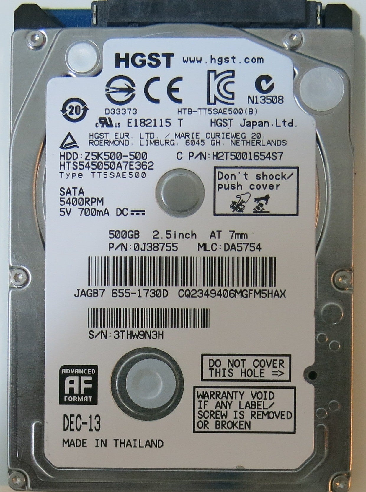 HTS545050A7E62 PCB 220 0A90350 01,  500.GB