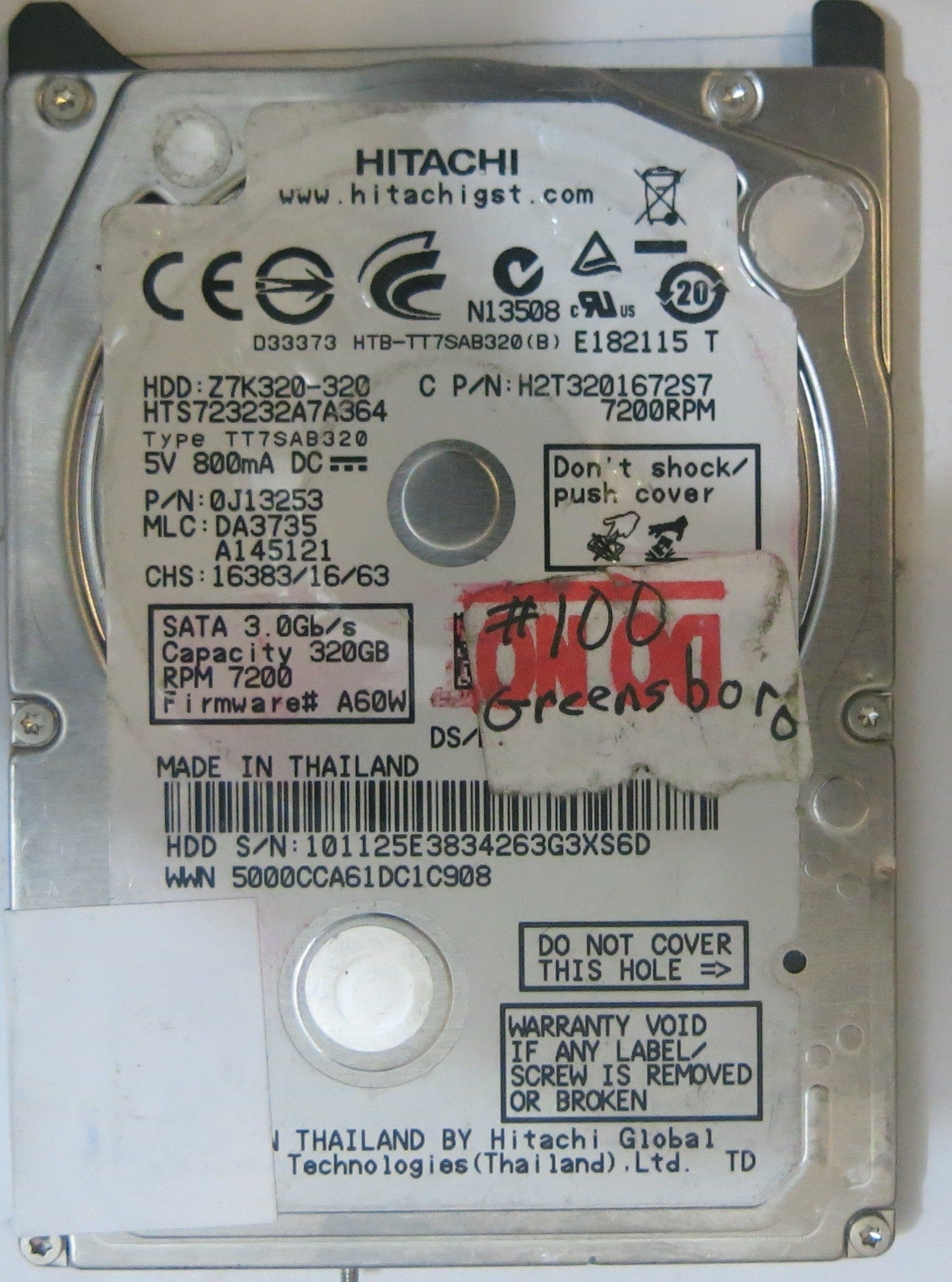 HITACHI  HTS723232A7A364 MLC DA3735 220 0A90269 01 PCB