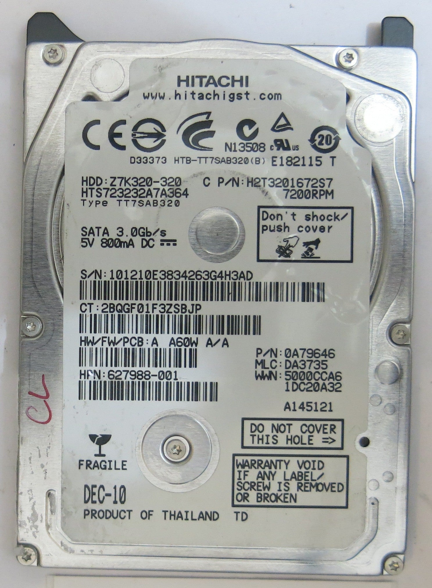 HITACHI HTS723232A7A364 MLC DA3735 220 0A90269 01 PCB