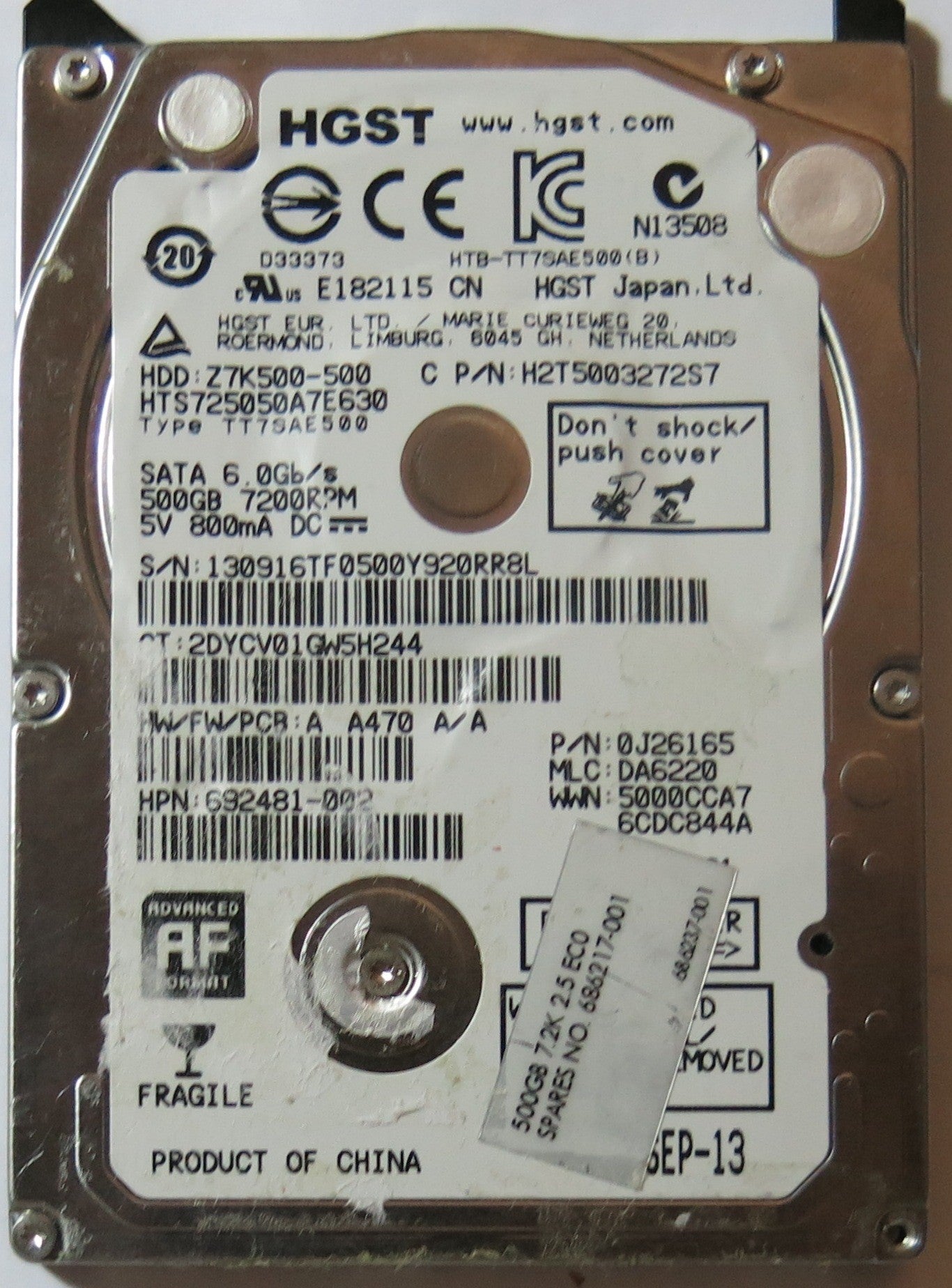 HITACHI HTS725050A7E630,  PCB