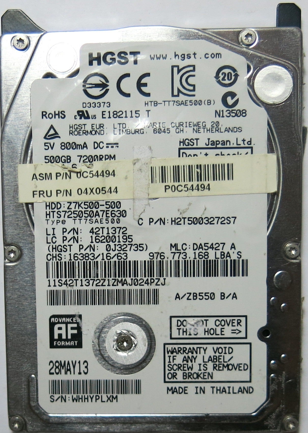 HITACHI HTS725050A7E630,  PCB