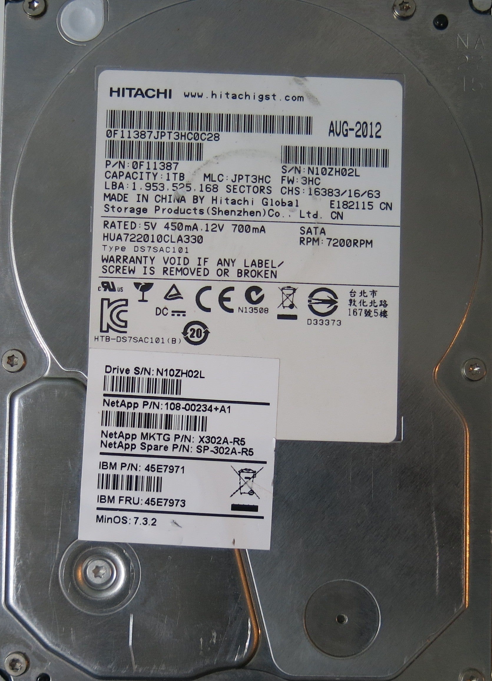 HUA722010CLA330 PCB 110 0A90188 01,  1.0TB