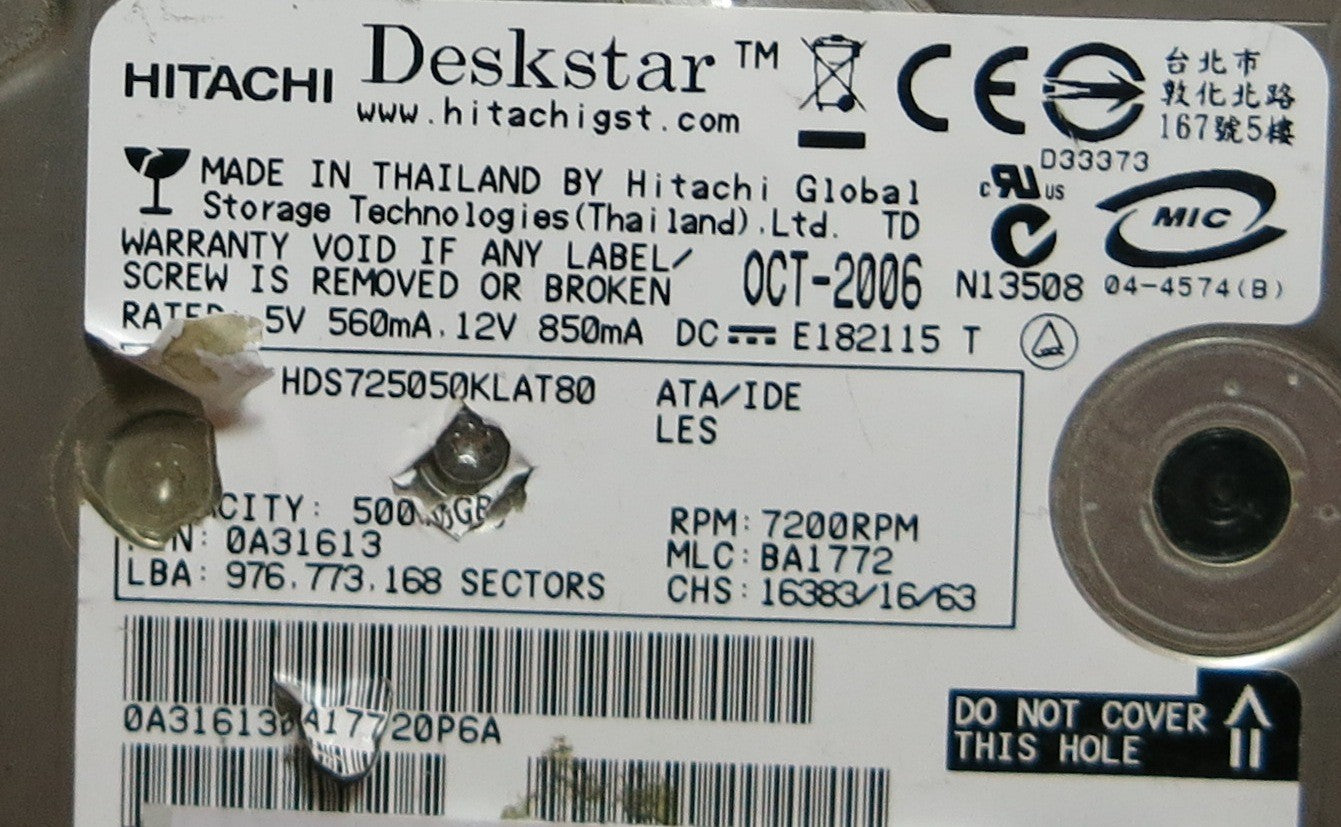HITACHI HUA722050CLA330,  PCB