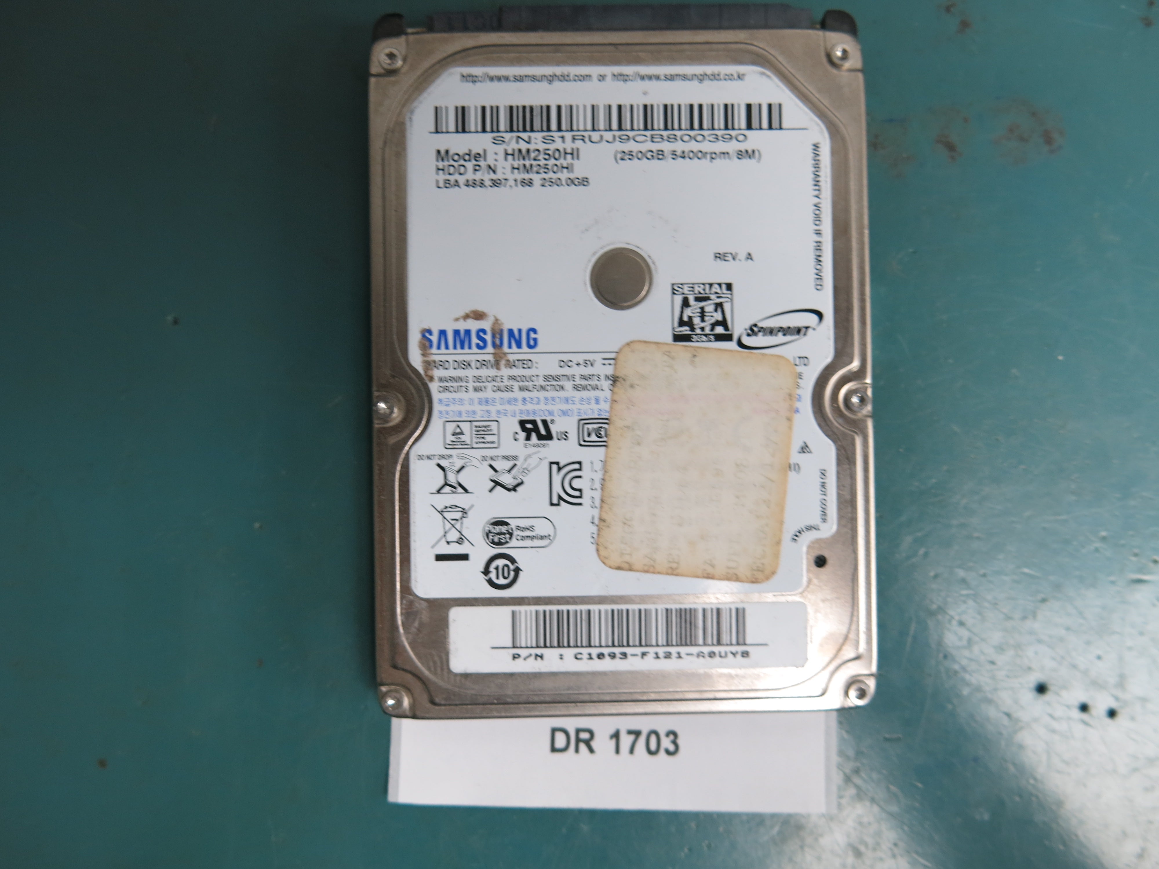 HM250HI, S1RUJ9CB800390, 250GB 2.5