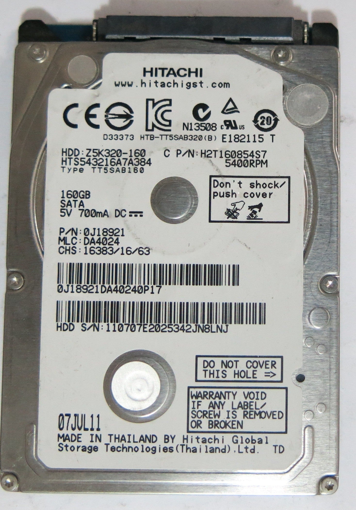 HTS543216A7A384 PCB 220 0A90269 01 160GB