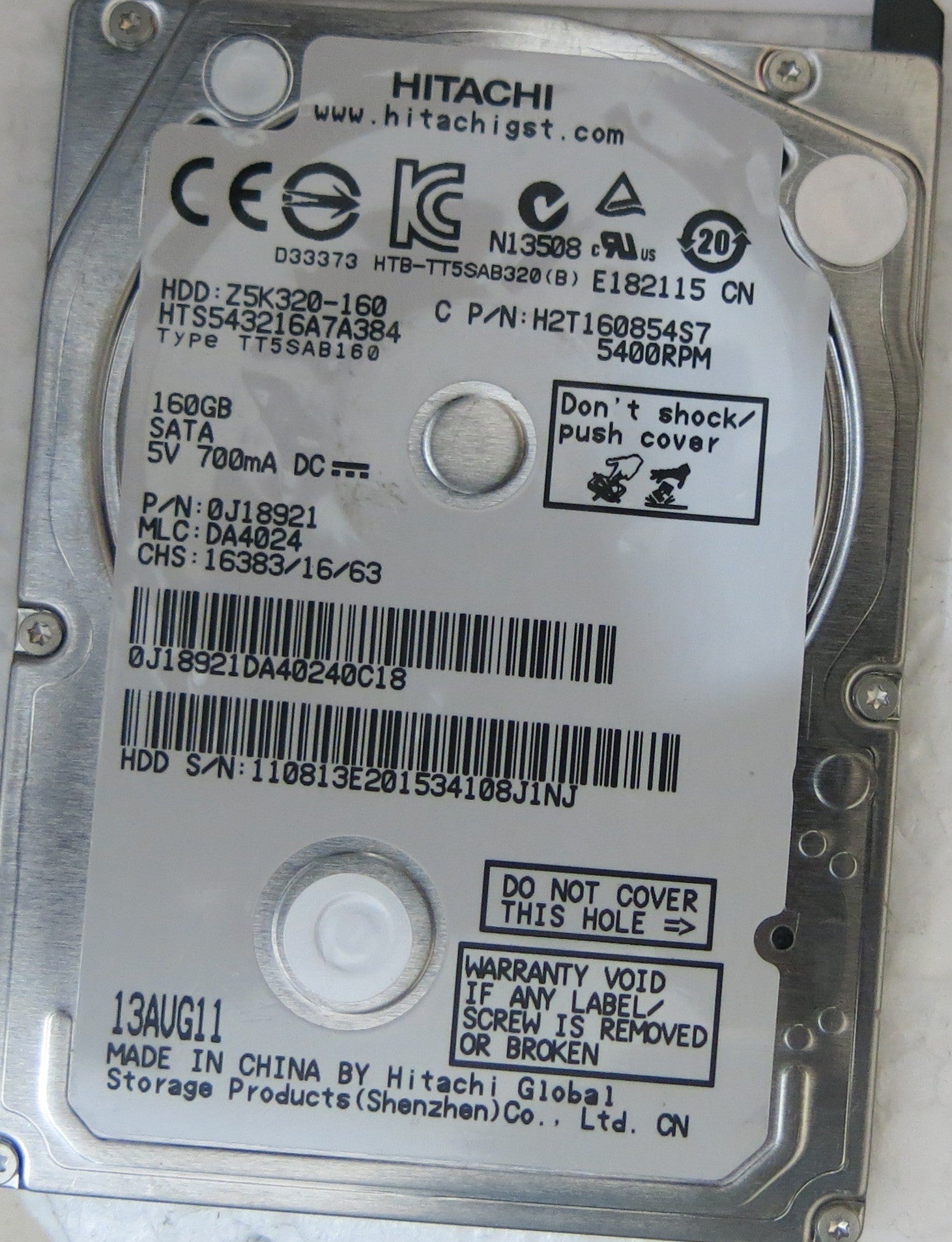 HTS543216A7A384 PN 0J18921 MLC DA4024 220 0A90269 01 PCB