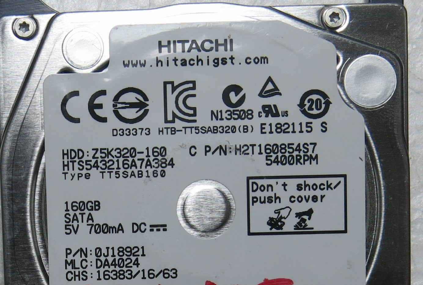 HTS543216A7A384 PN 0J18921 MLC DA4024 220 0A90269 01 PCB