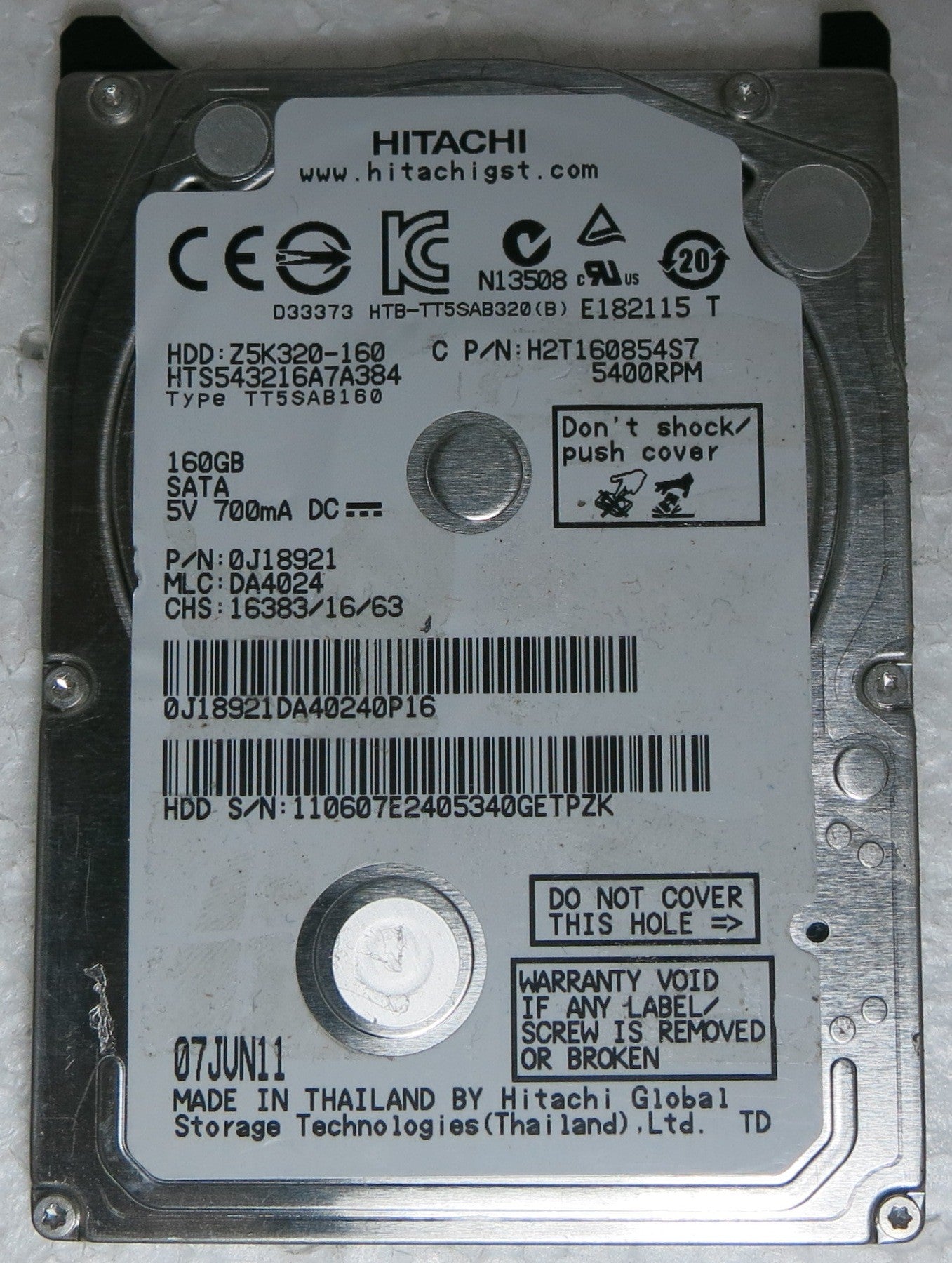 HTS543216A7A384 PN 0J18921 MLC DA4024 220 0A90269 01 PCB