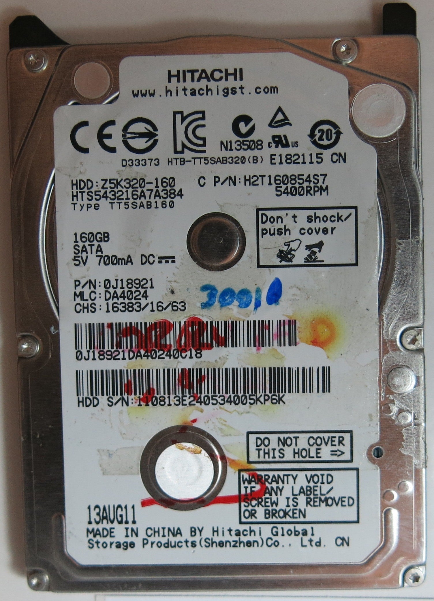 HTS543216A7A384 PN 0J18921 MLC DA4024 220 0A90269 01 PCB