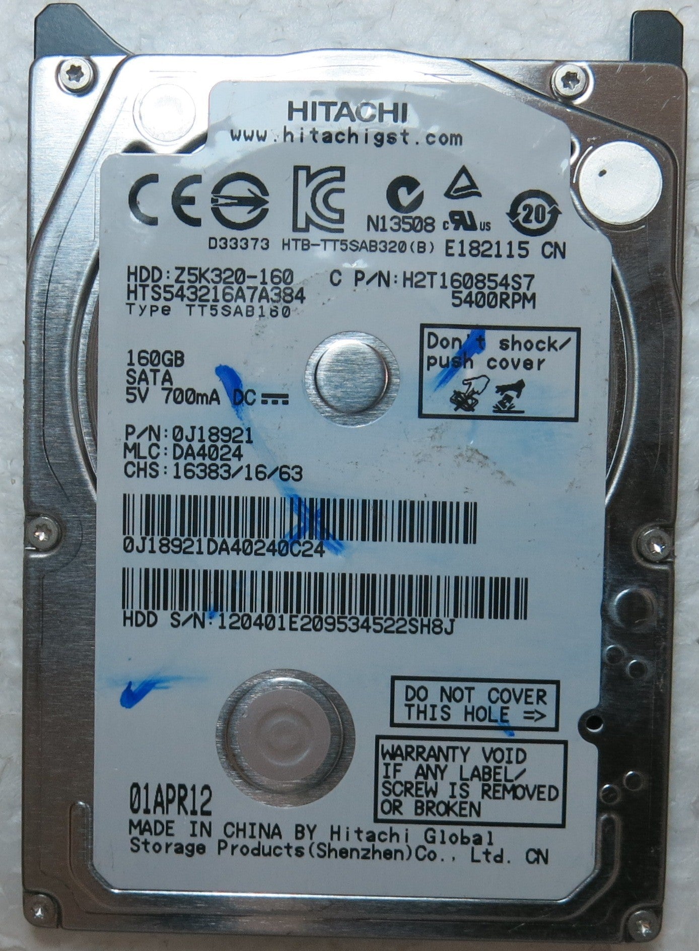 HTS543216A7A384 , PN, MLC DA4024 220 0A90269 01 PCB