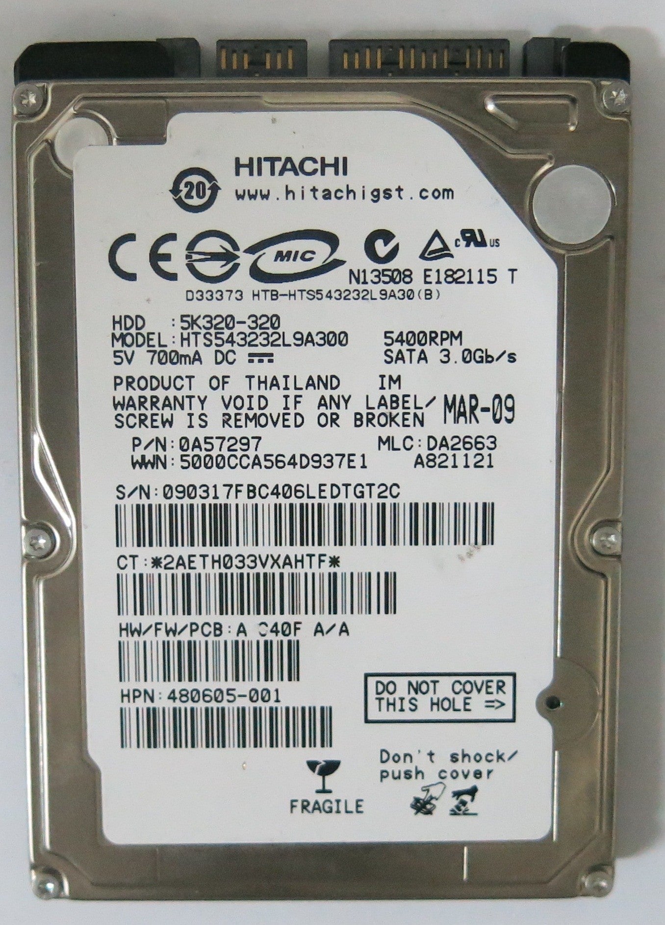 HTS543232L9A300 PCB 220 0A90002 01  230GB