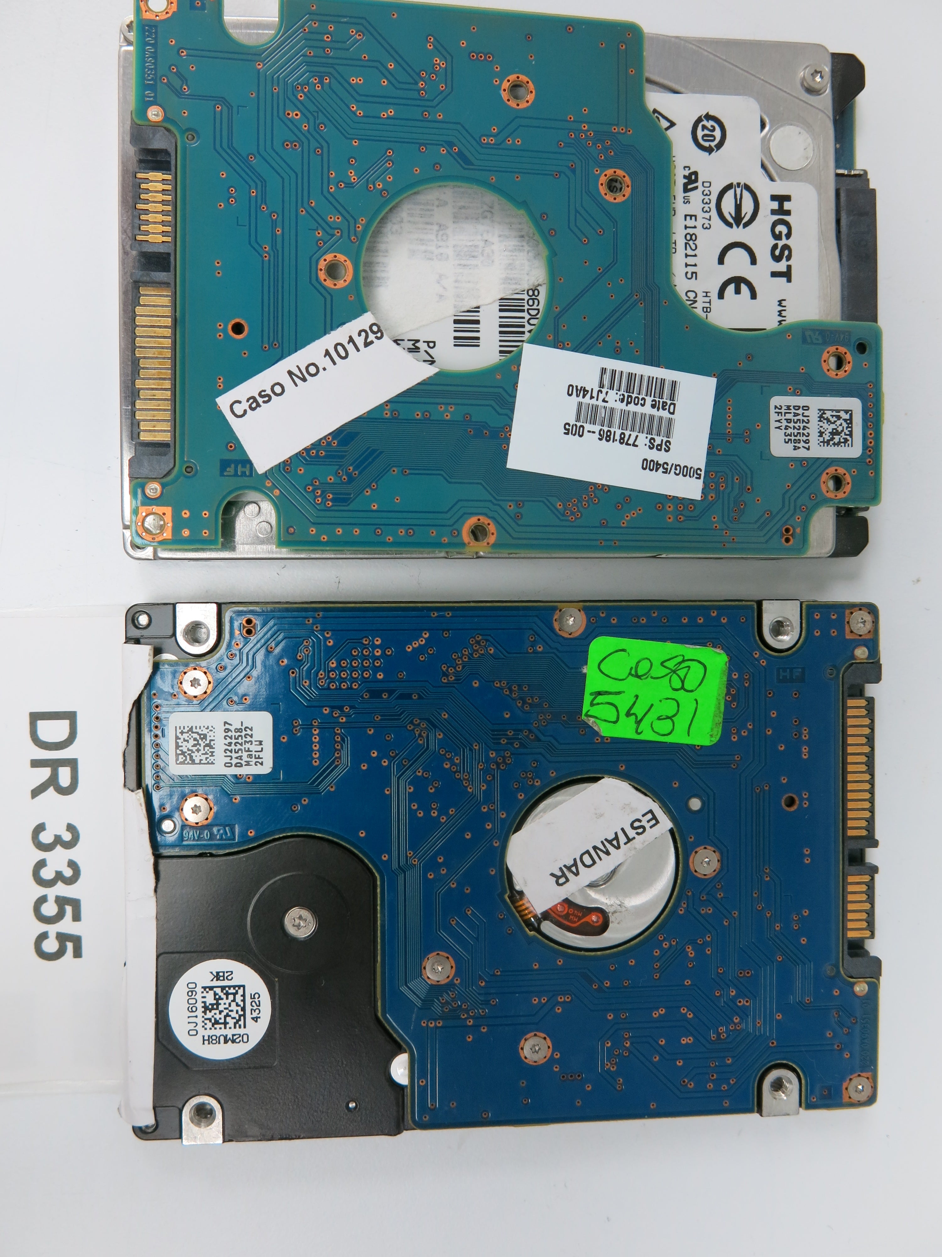 HTS545050A7E680, Serial Number: 140901TE85135G2DBRNN, P/N: 0J37165, MLC: DA6129, 500GB 3.5, PCB: 220 0A90351 01