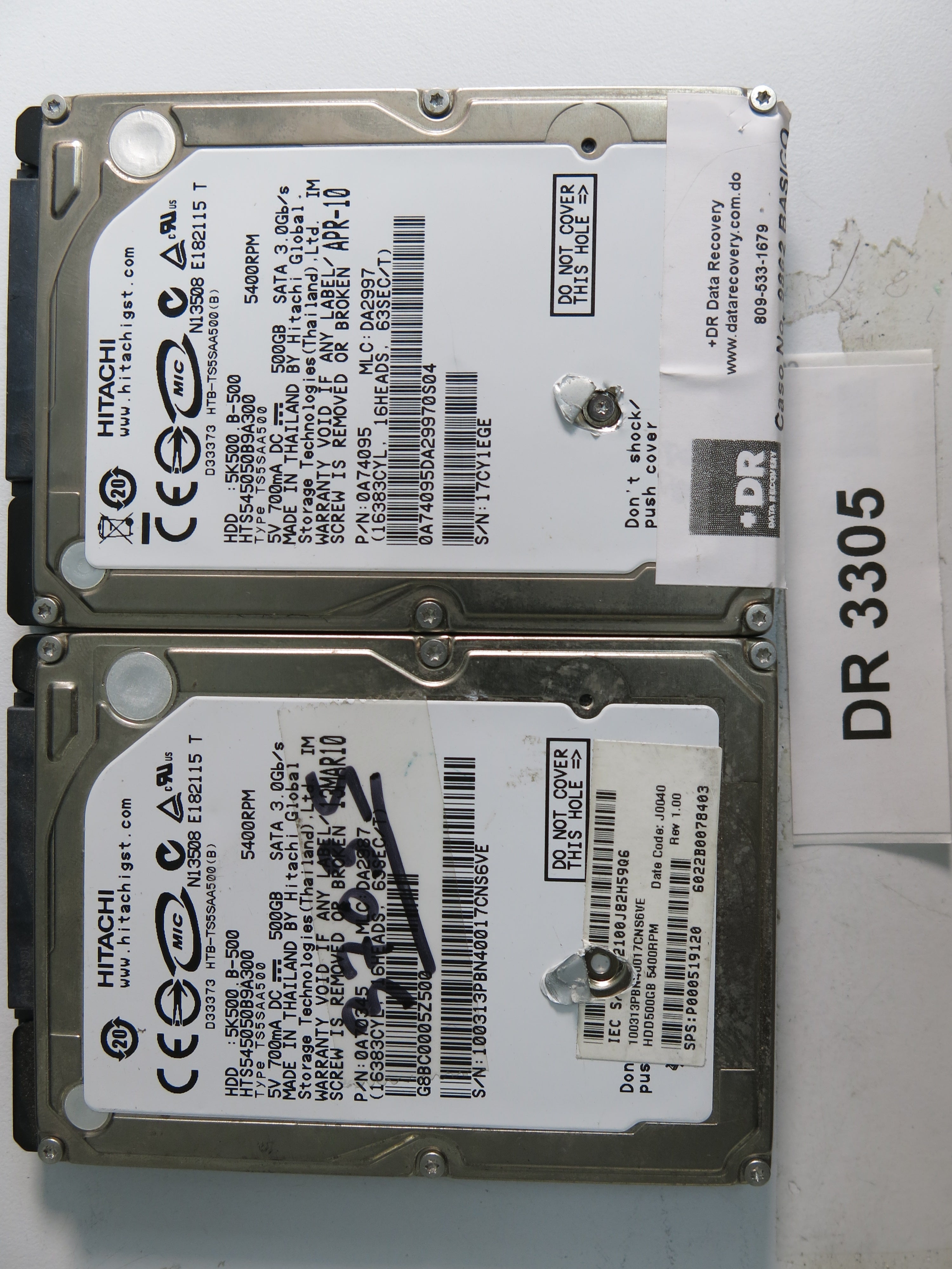 HTS545050B9A300, Serial Number: 17CY1EGE, P/N: 0A74095, MLC: DA2997, 500GB 3.5, PCB: 220 0A90161 01