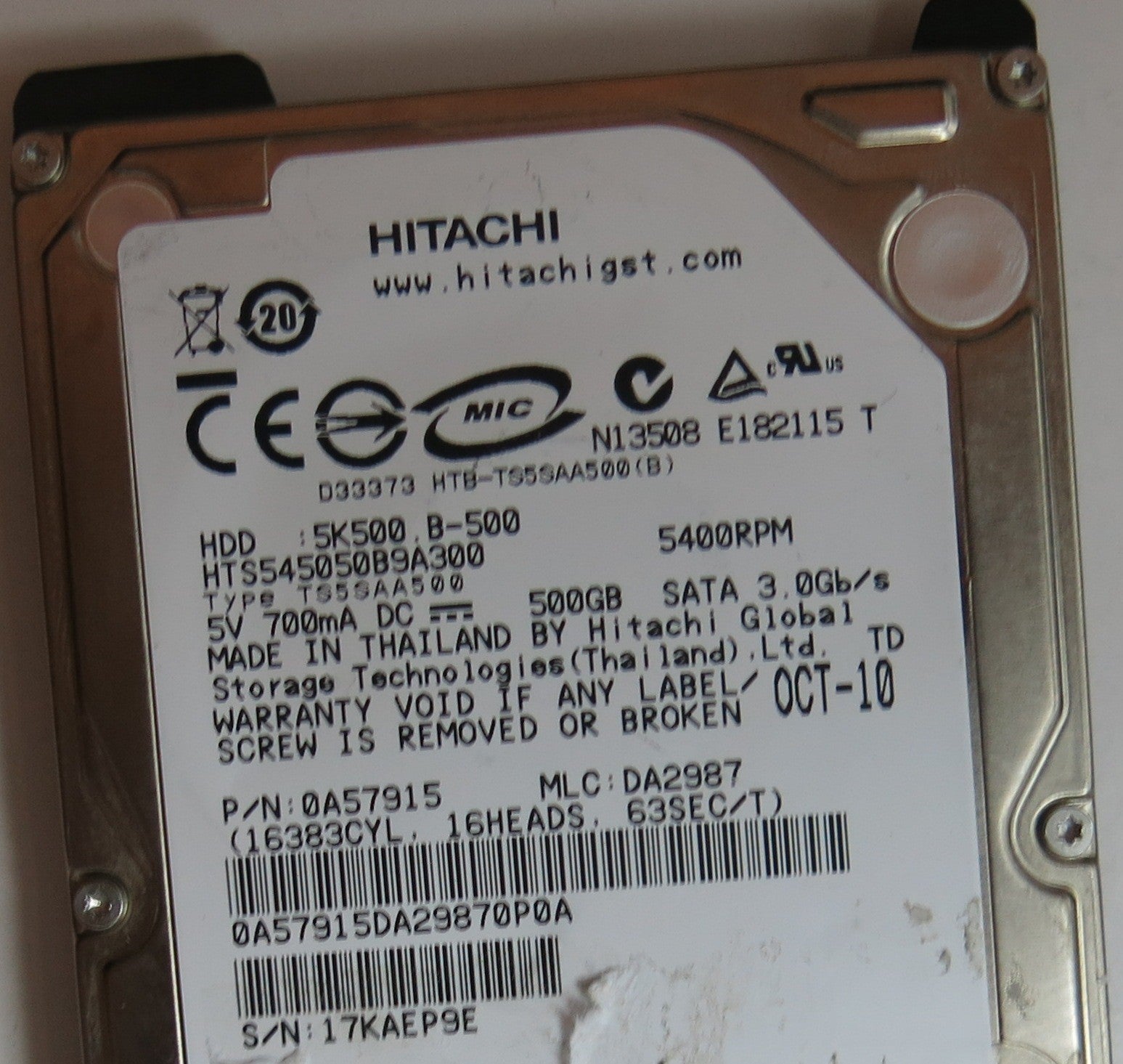 HTS54505B9300 PN 0A57915 MLC DA2987 220 0A90161 01 PCB