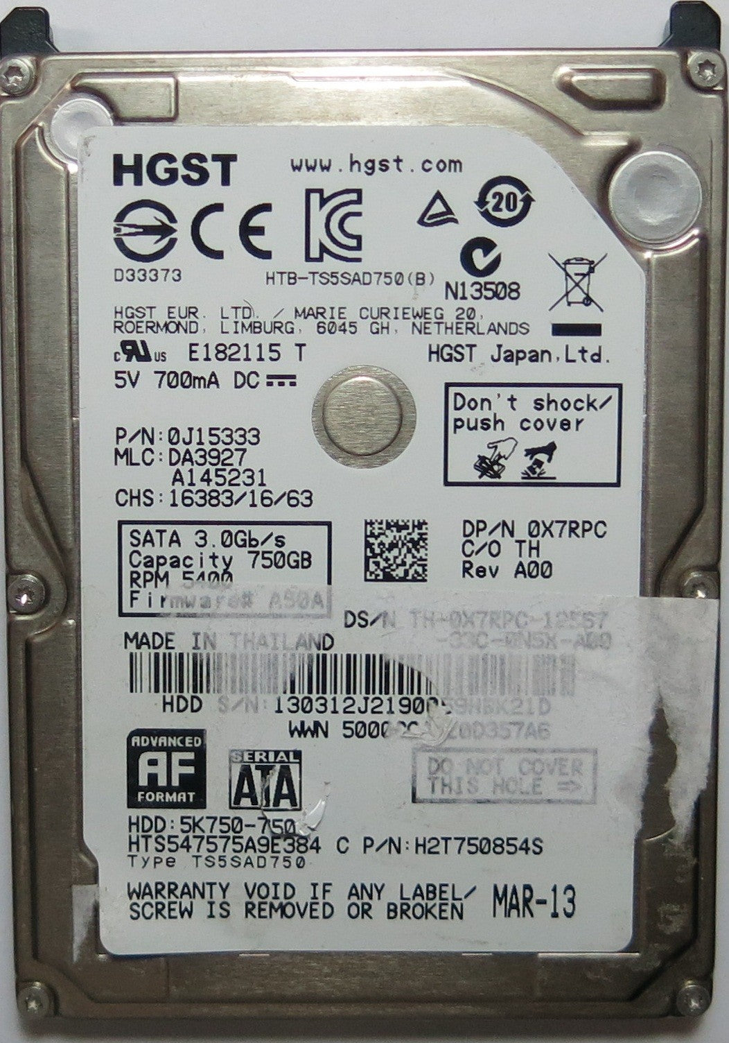 HTS547575A9E384  220 0A90269 01  PCB