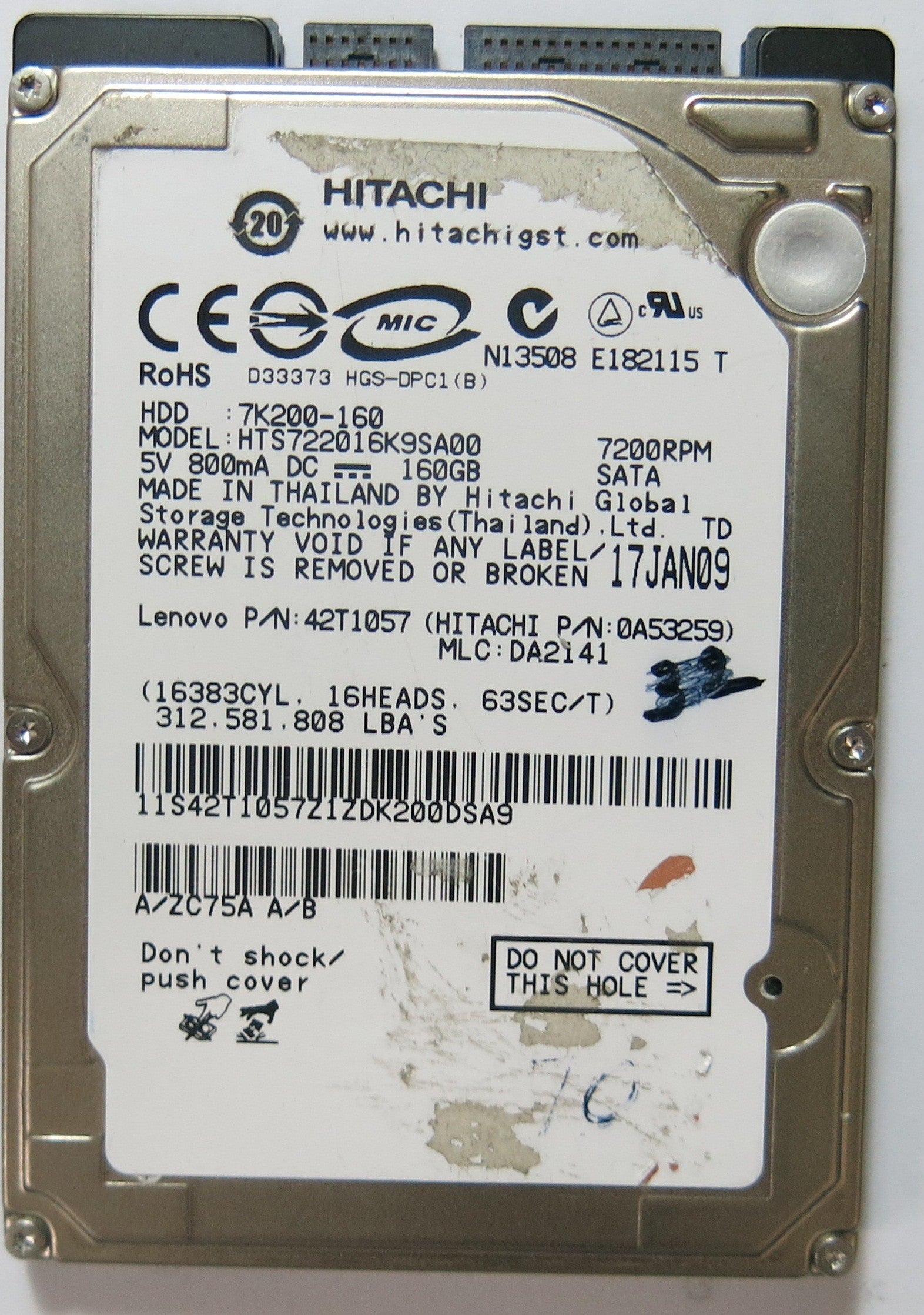 HTS722016K9SA00 PCB 220 0A90002 01 160GB