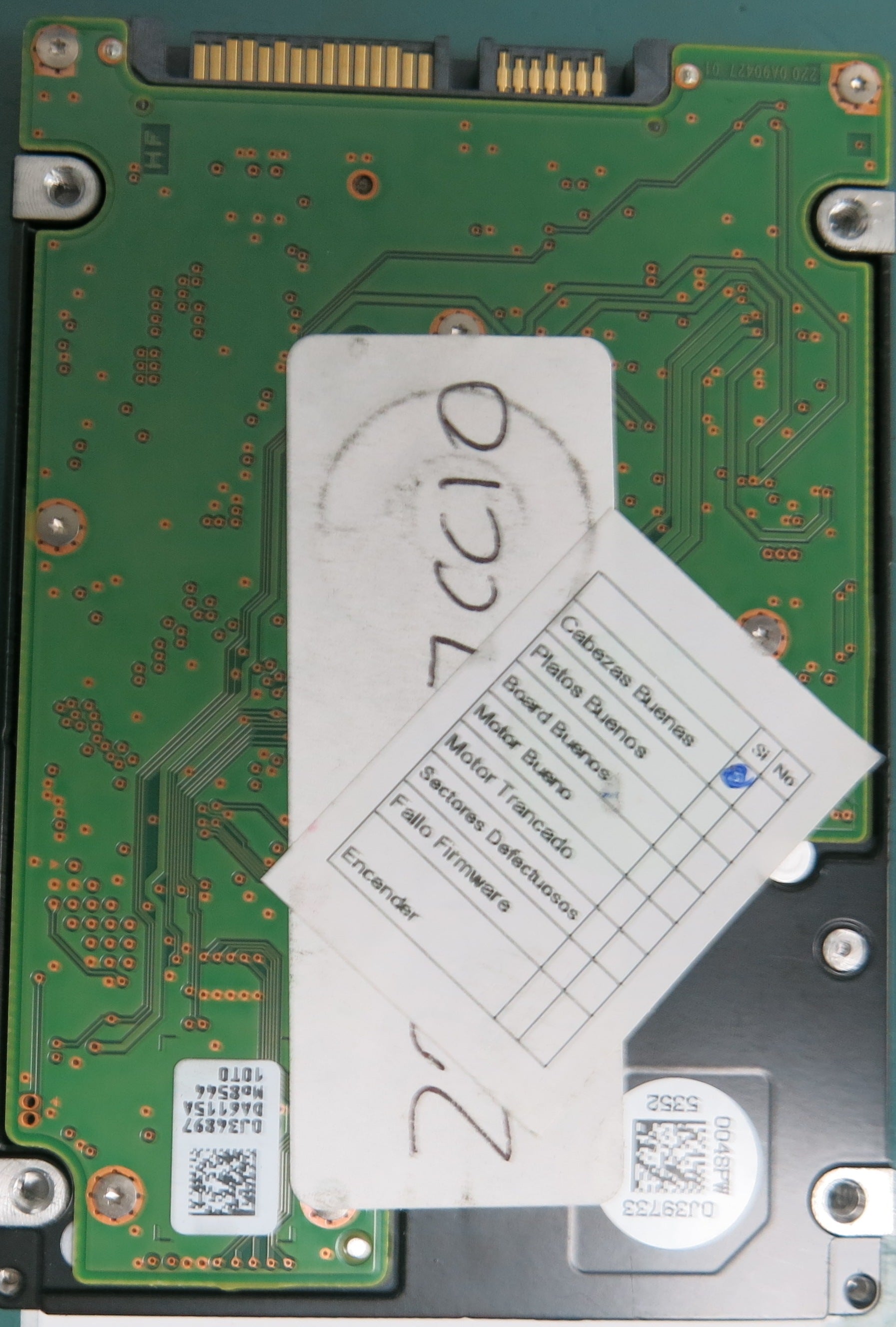 HTS725032A7E630, Serial Number: 151127RC240ACK0EXVJP, P/N: 0J43983, MLC: DA7069 A145131, 350GB 2.5