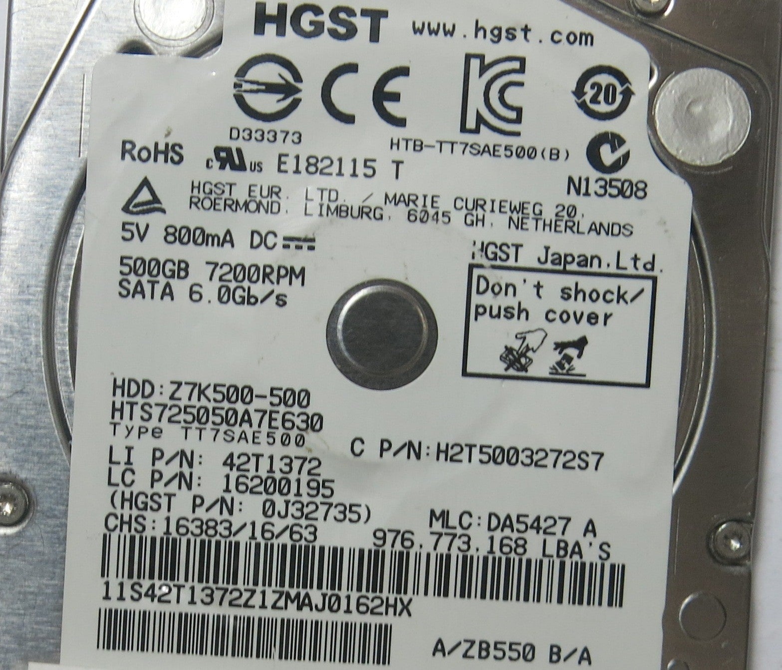 HTS725050A7E630 MLC DA5427 220 0A90351 01 PCB