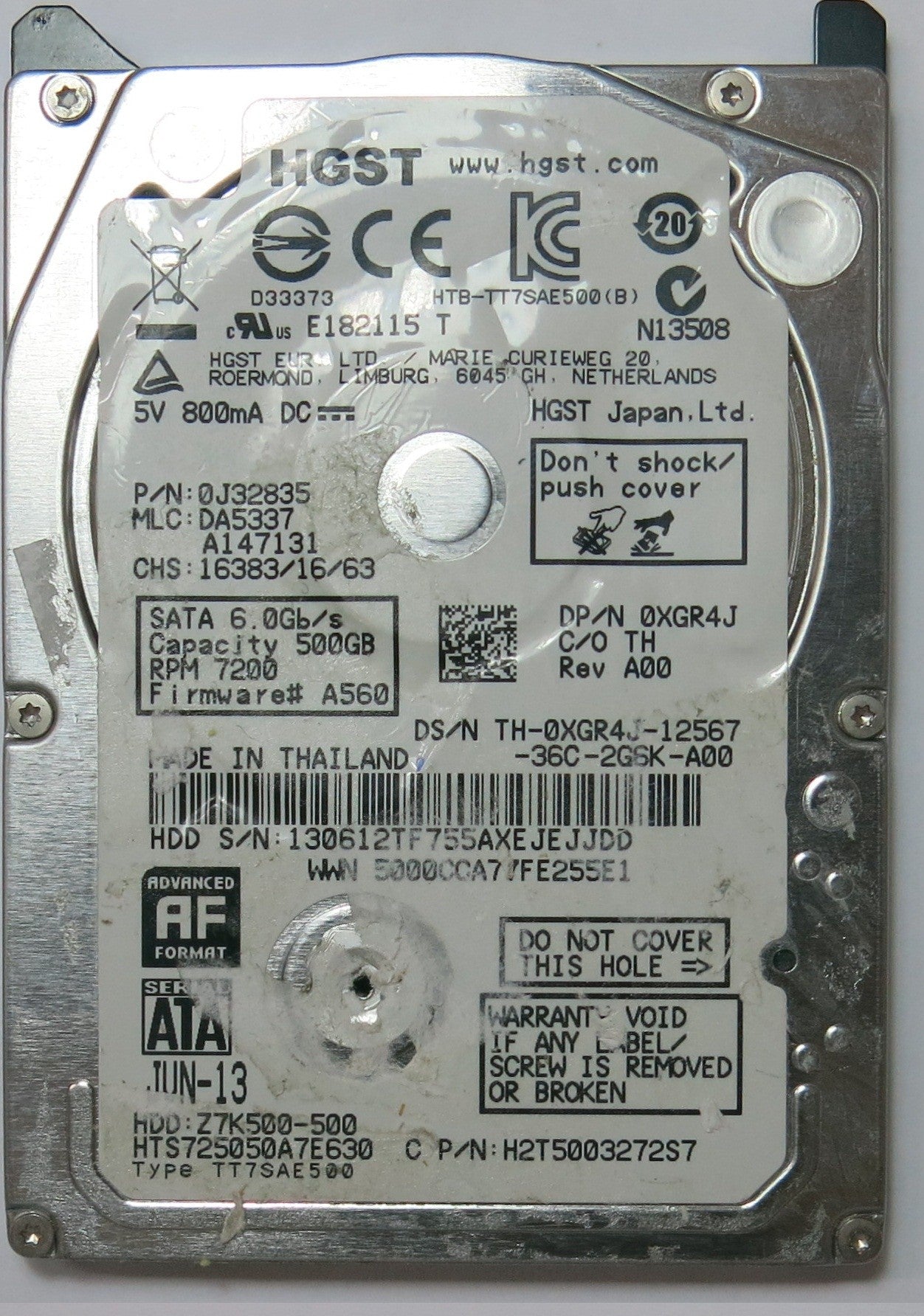 HTS725050A7E630 PN 0J32835  220 0A90351 01  PCB