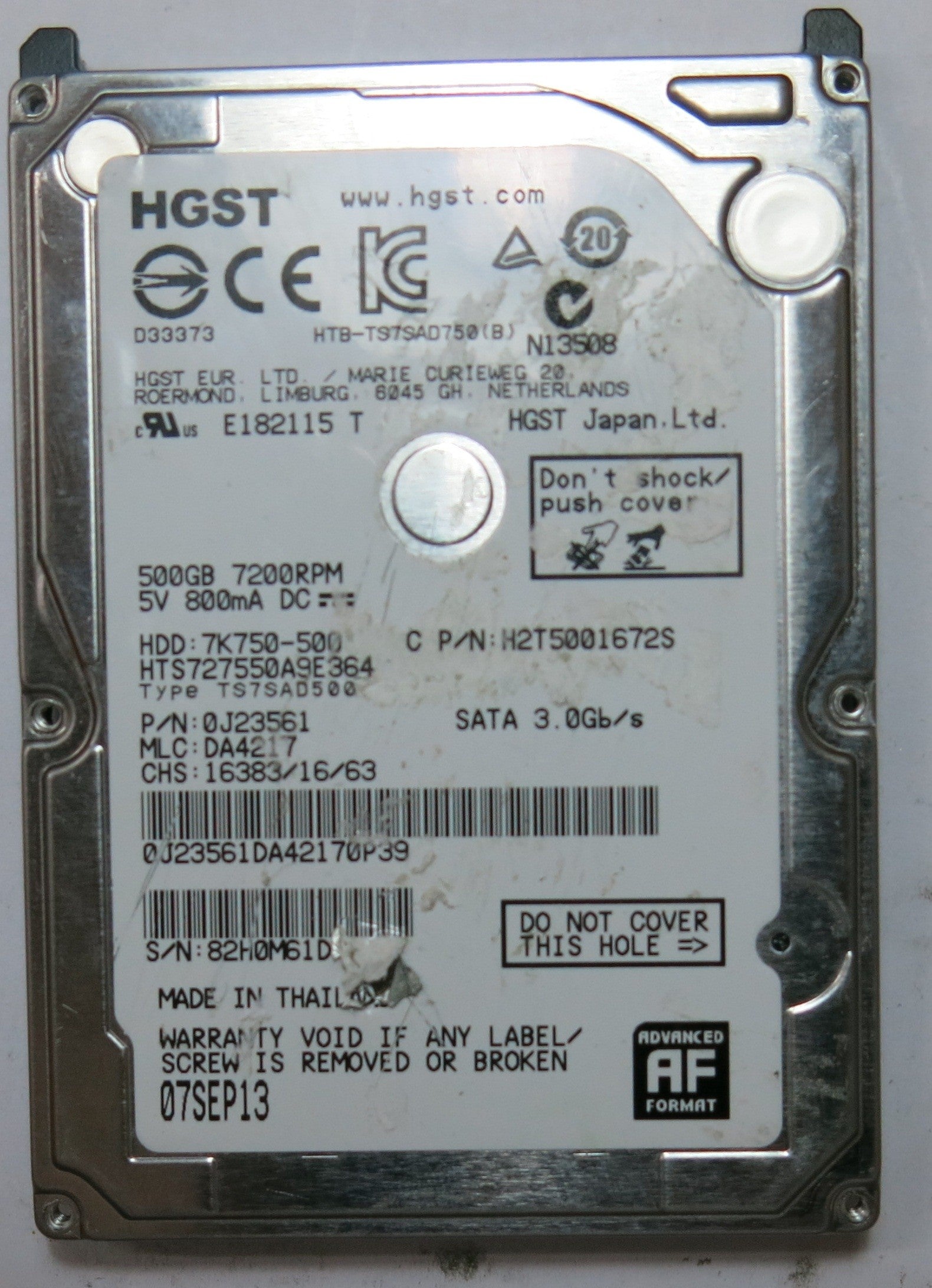 HTS727575A9E364 H2T5001672S 220 0A90269 01 PCB