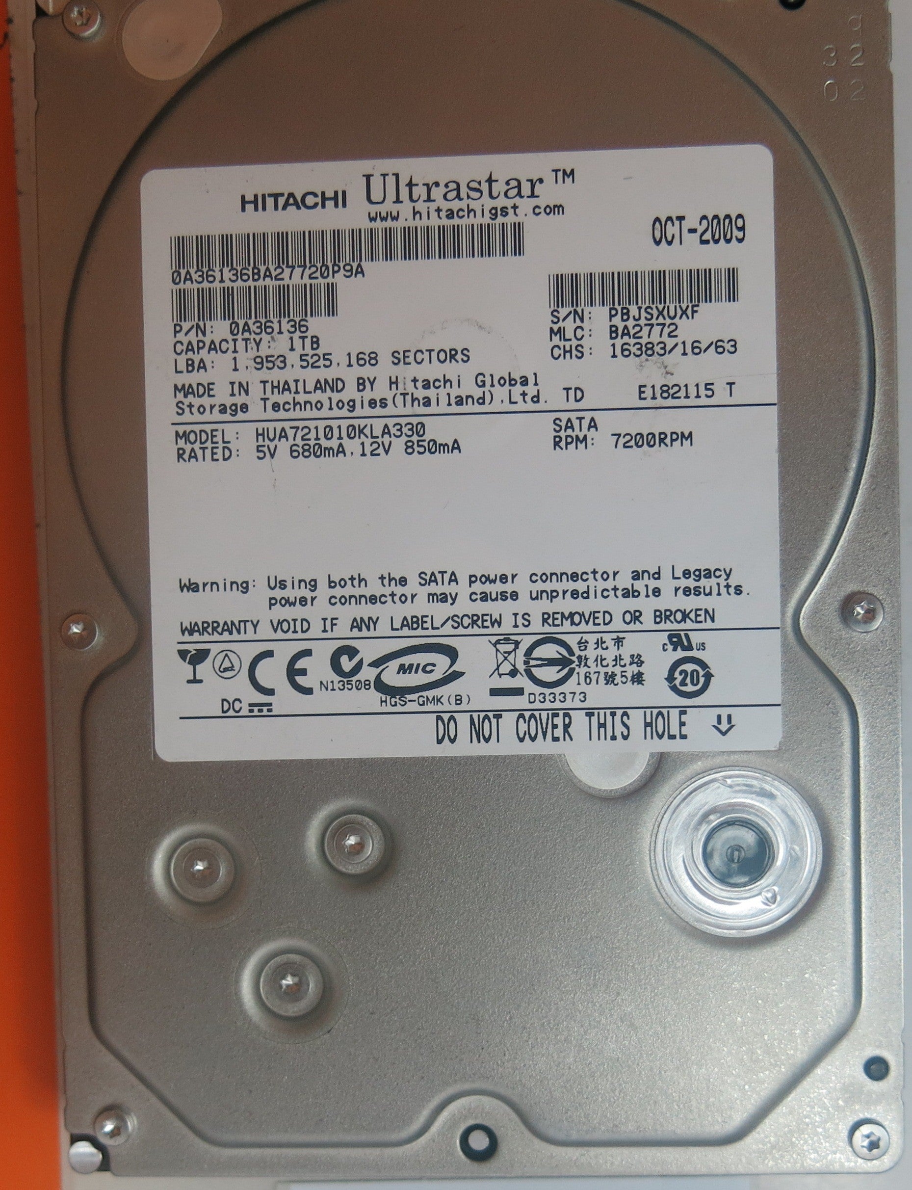 HUA721010KLA330 MLC BA2772 110 0A29636 01 PCB