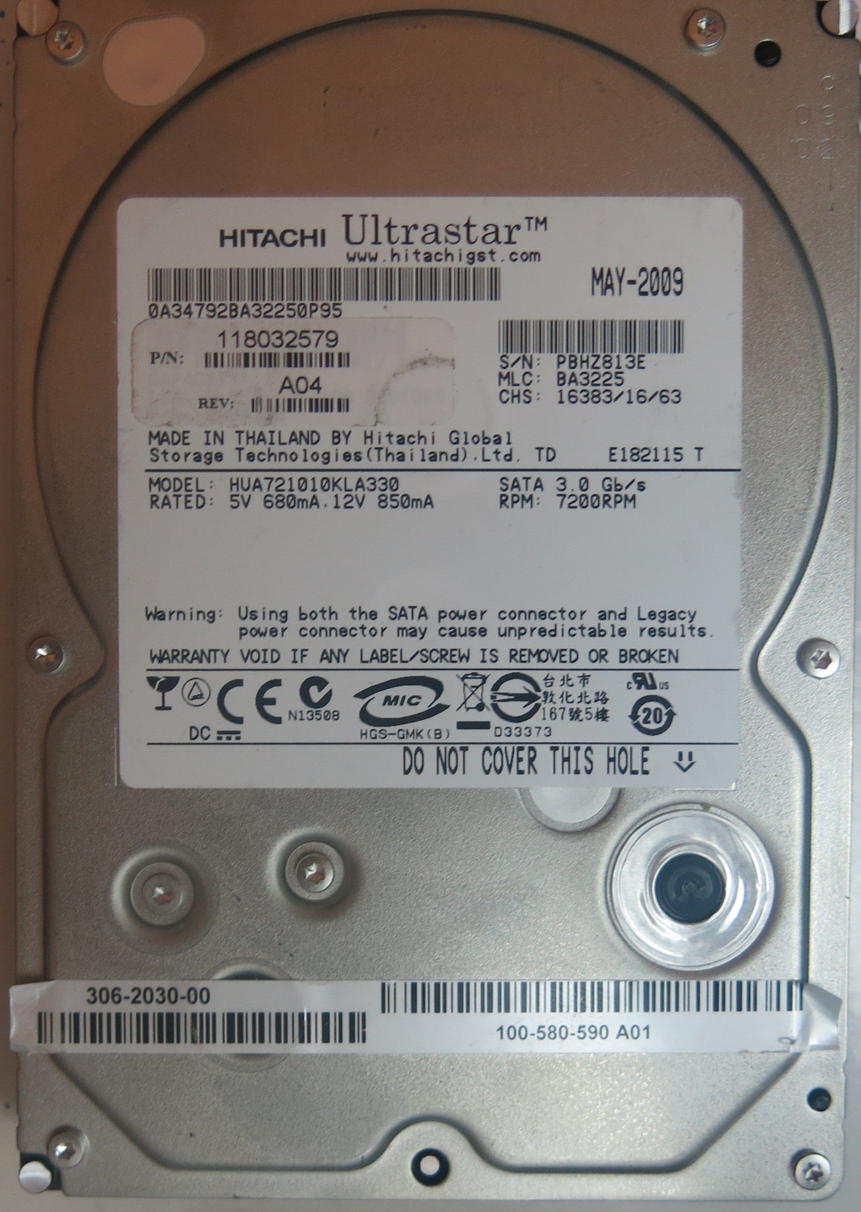 HUA721010KLA330 MLC BA3225 110 0A29636 01 PCB