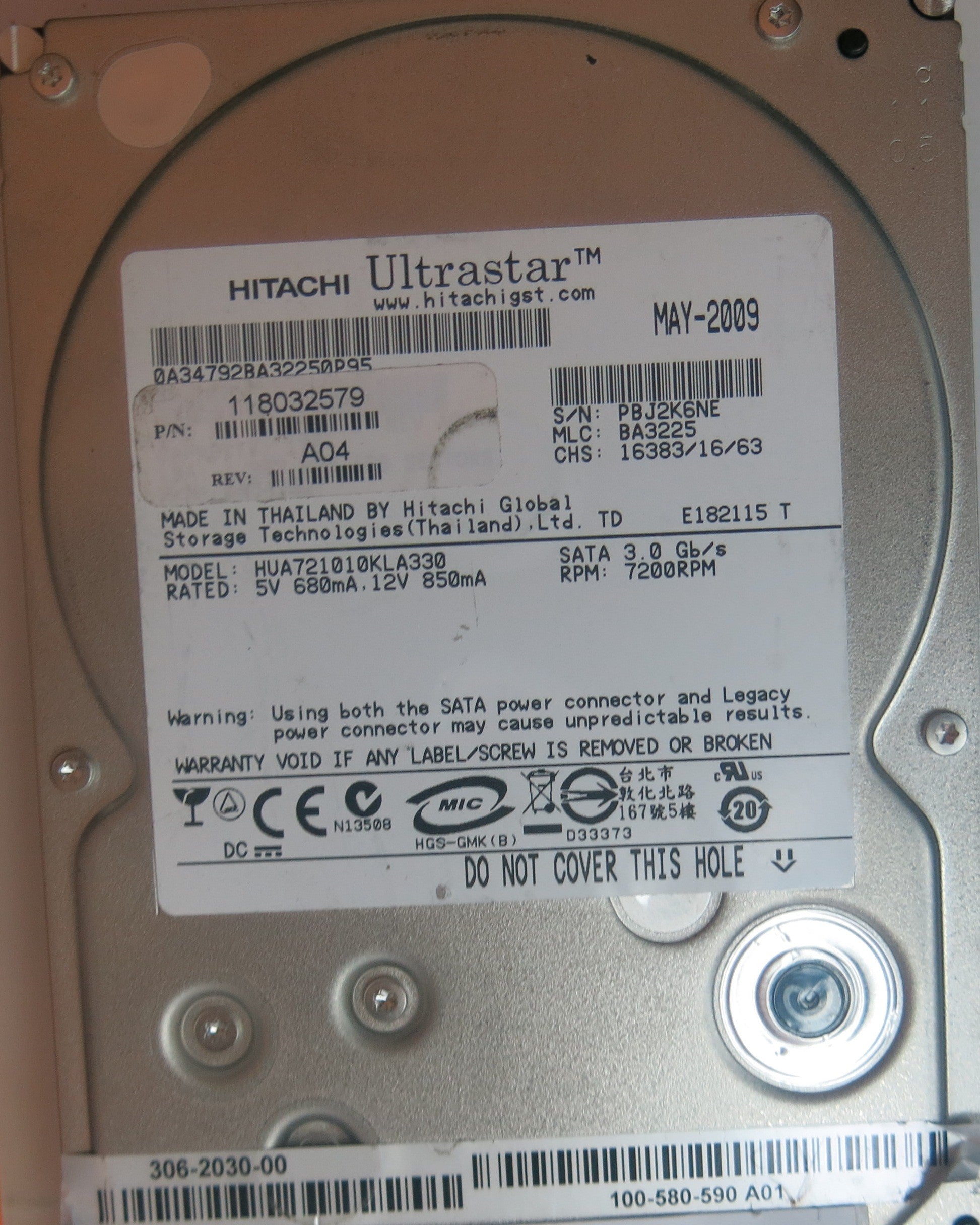 HUA721010KLA330 MLC BA3225 110 0A29636 01 PCB