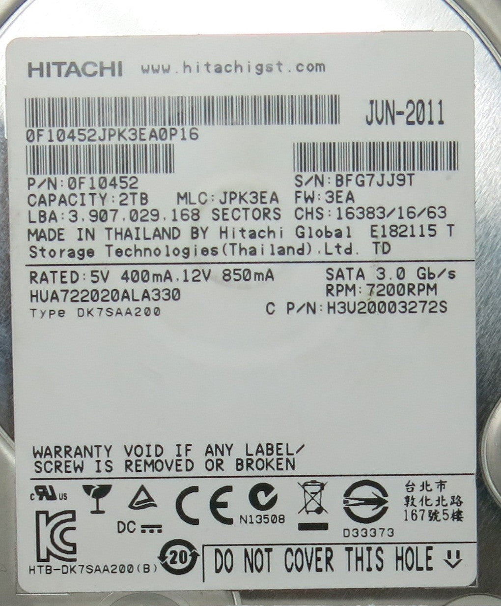 HUA722020ALA330 PN 0F10452 MLC  110 0A90201 PCB