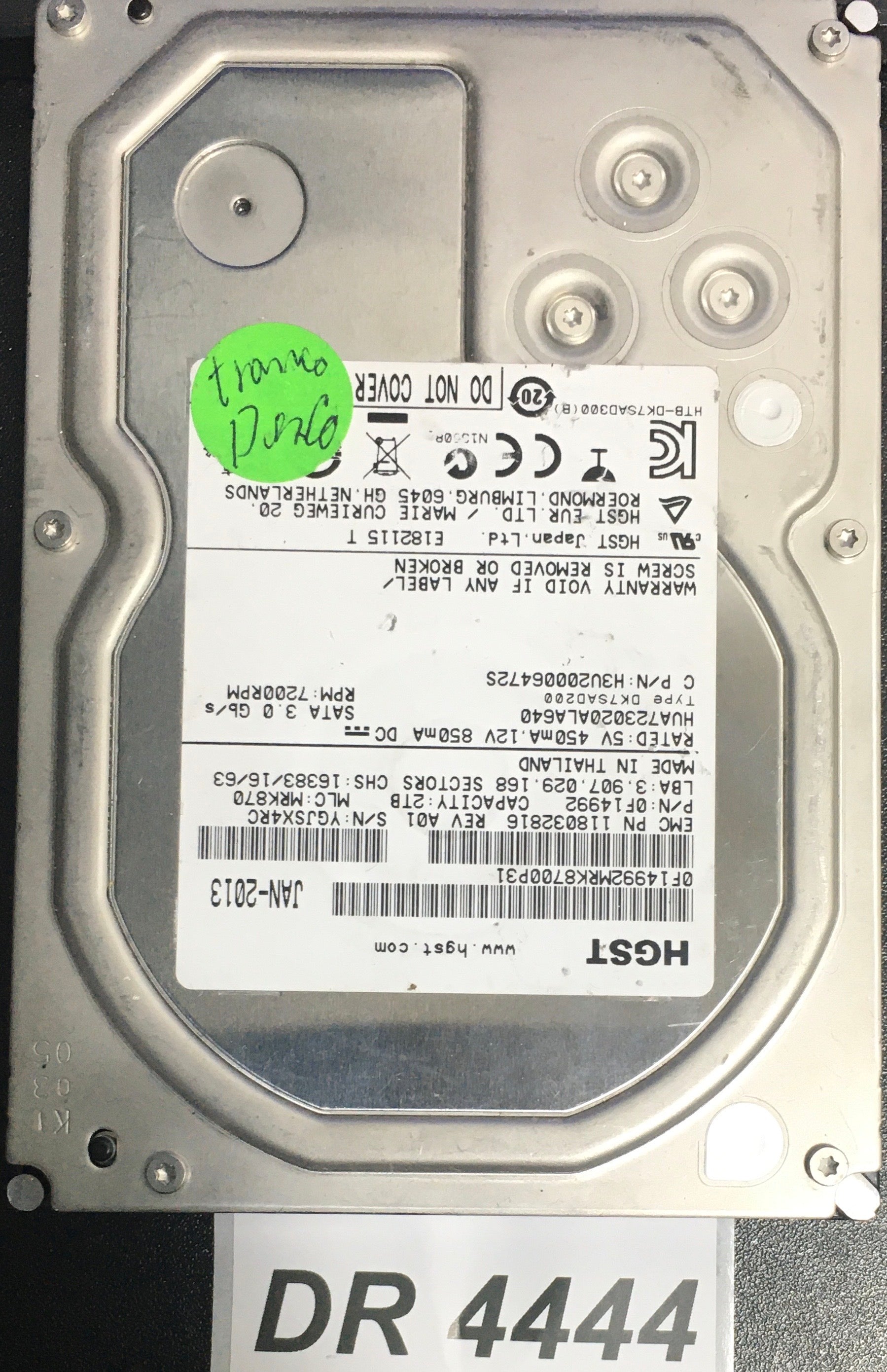 HUA723020ALA640 P/N:  0F14992   Serial:YGJSX4RC   2000GB 3.5  PCB: 220 0A90284 01 REV A